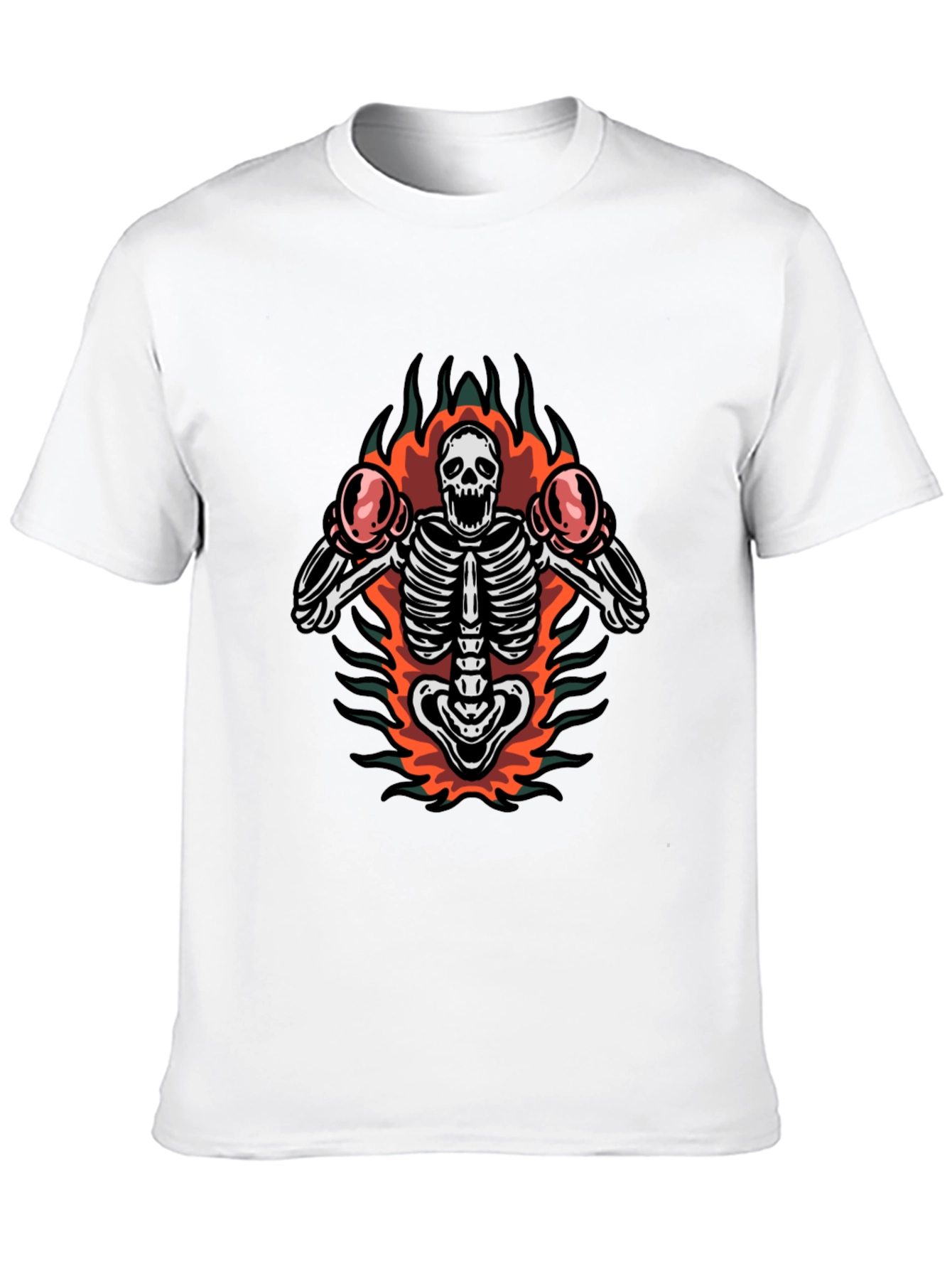 Skeleton Boxer T-Shirt - Black Graphic Tee