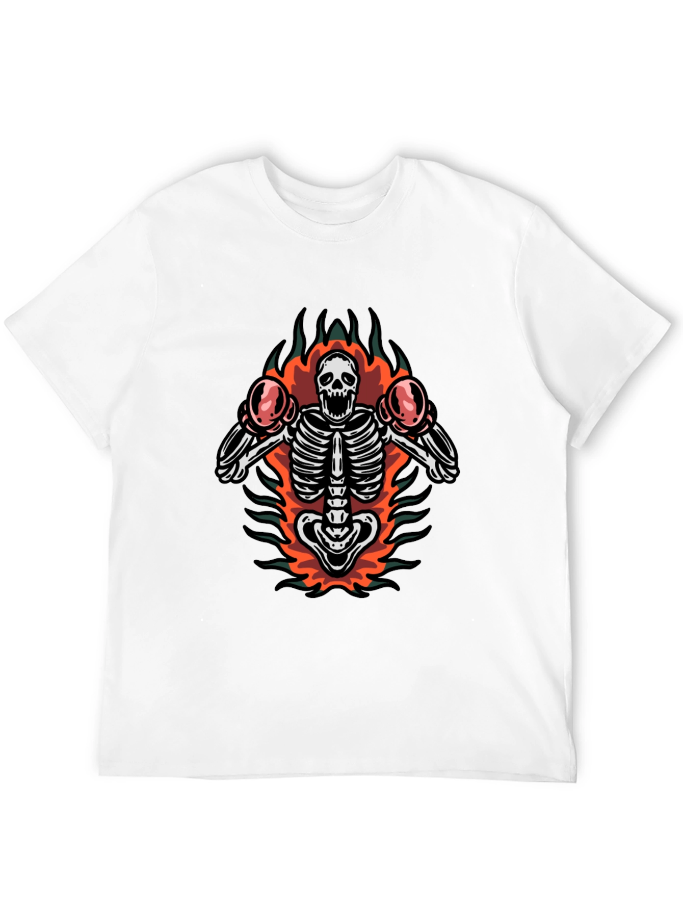Skeleton Boxer T-Shirt - Black Graphic Tee