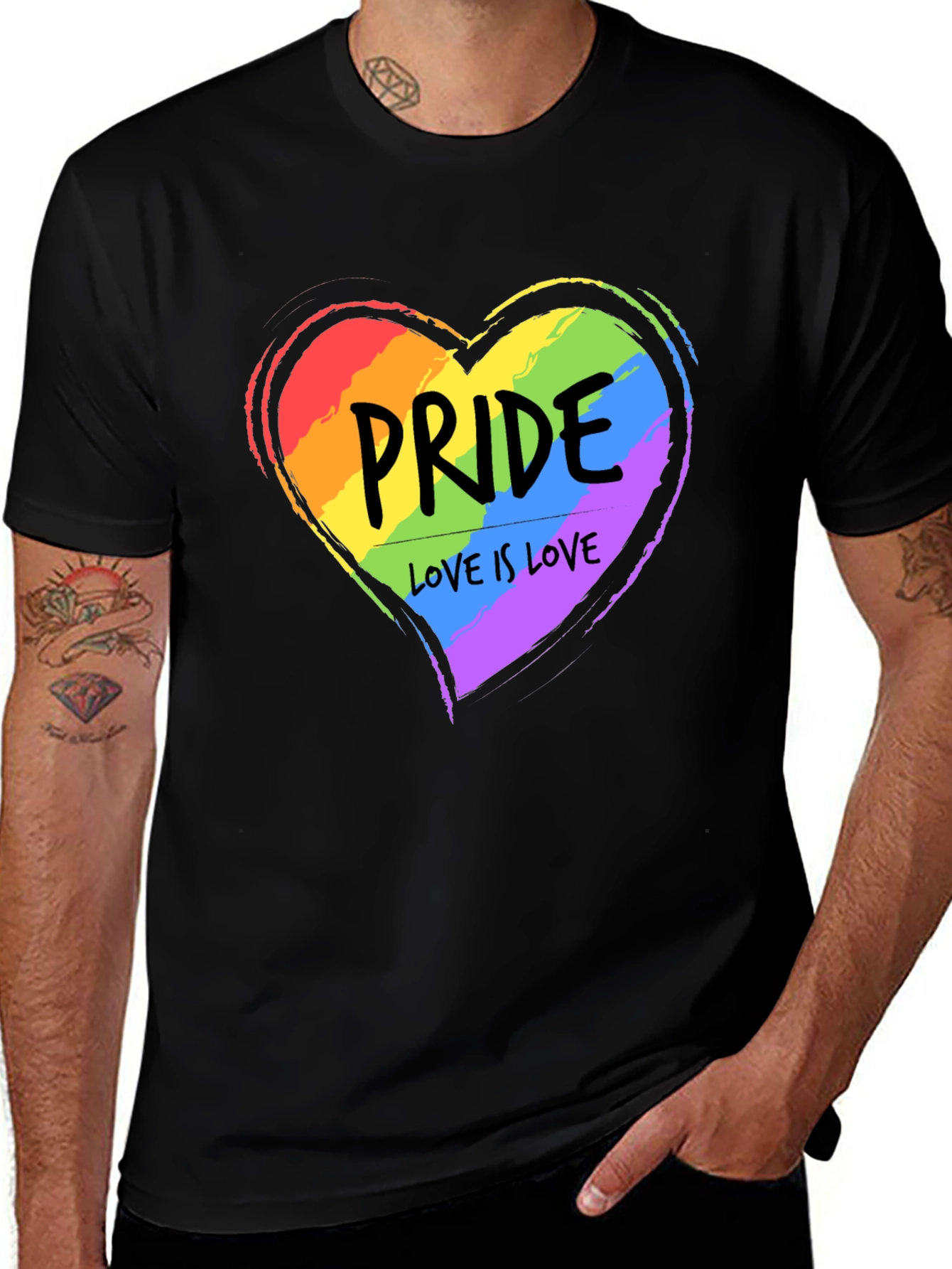 Pride Love is Love Rainbow Heart T-Shirt