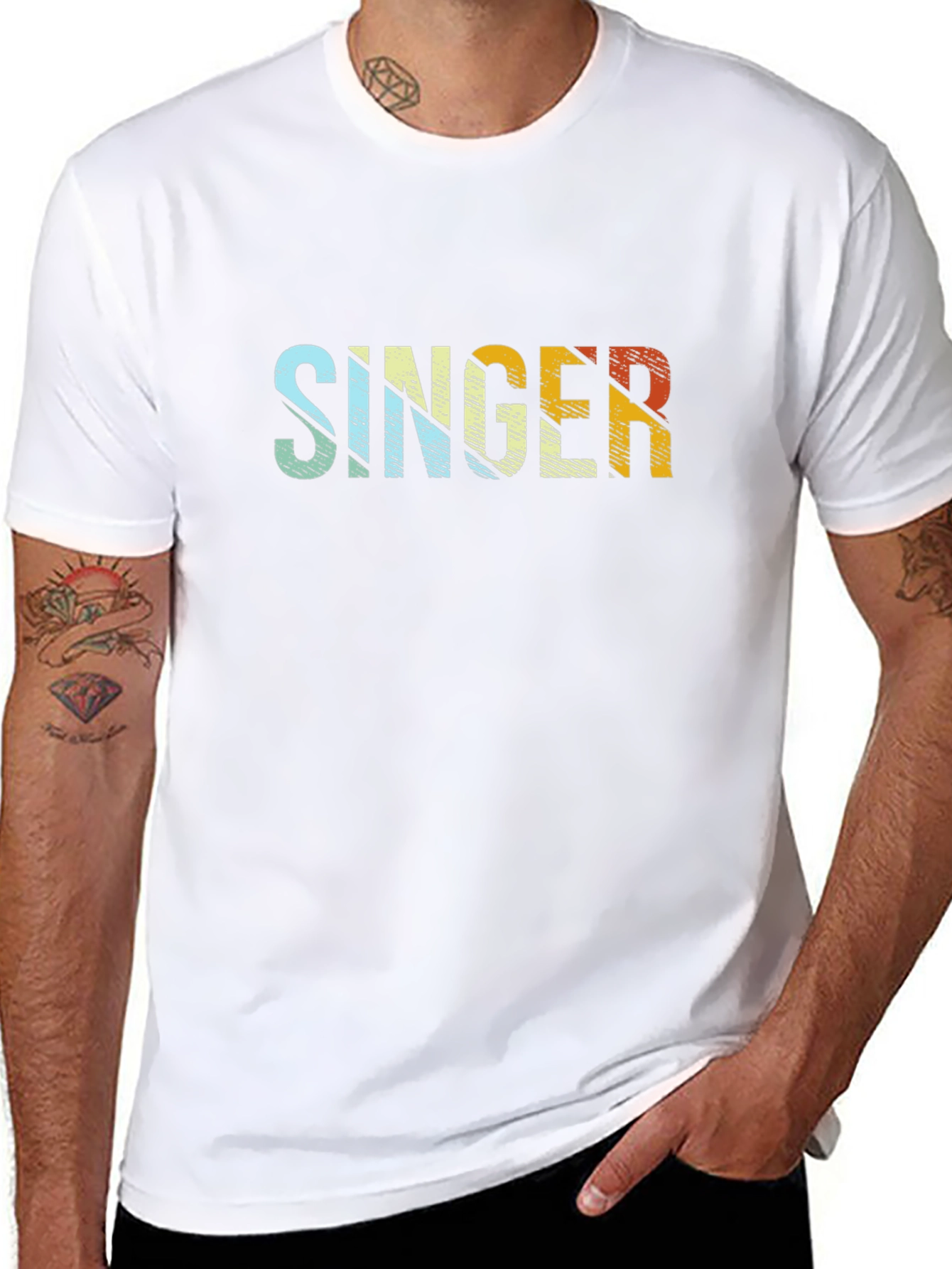 Retro Singer Graphic T-Shirt - Black