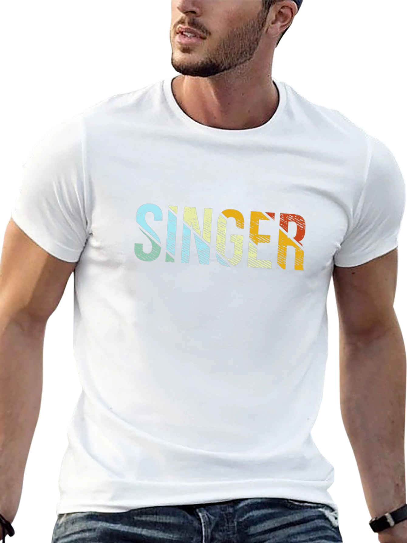 Retro Singer Graphic T-Shirt - Black