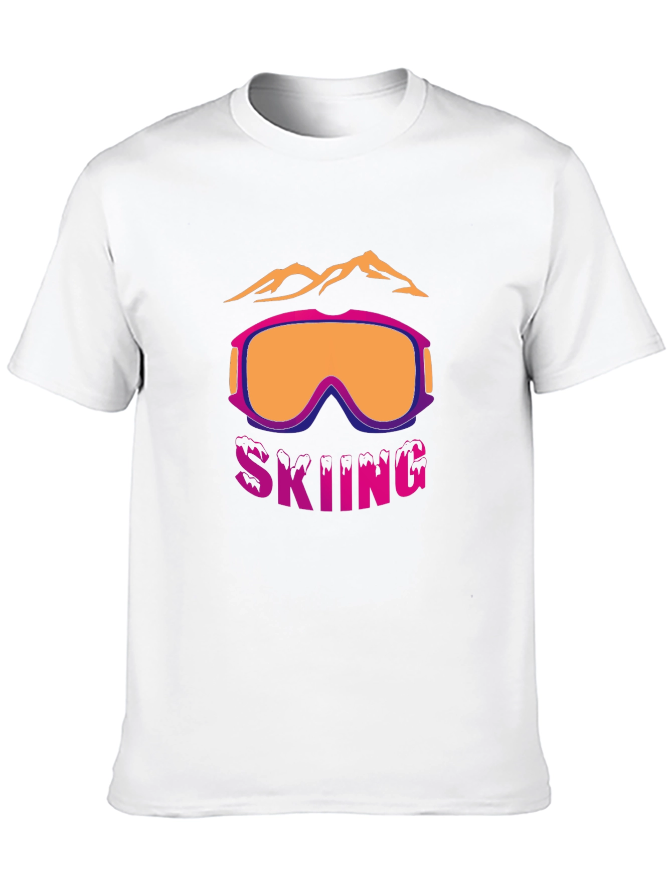 Skiing Graphic T-Shirt - Mountain & Goggles Design