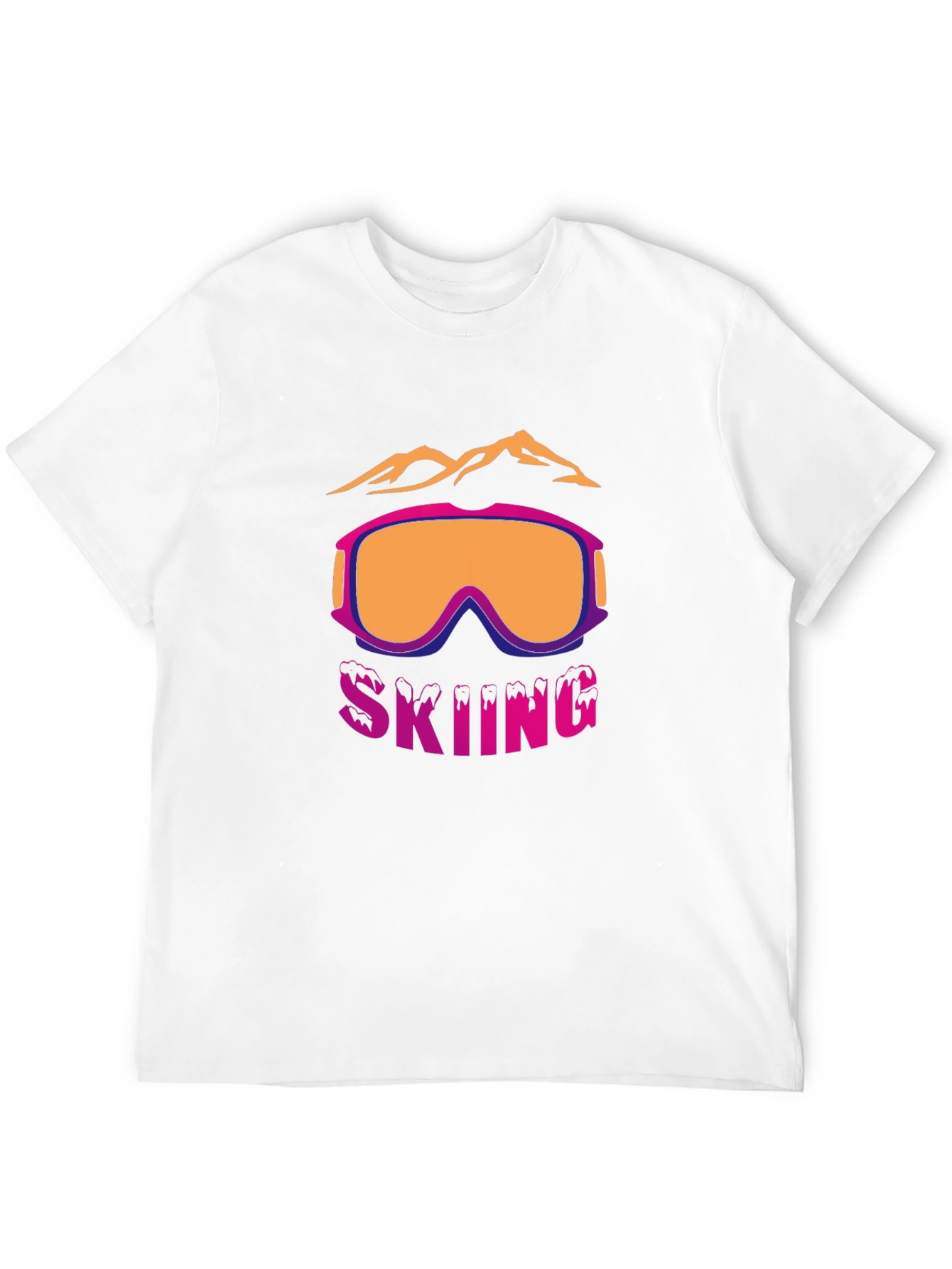 Skiing Graphic T-Shirt - Mountain & Goggles Design