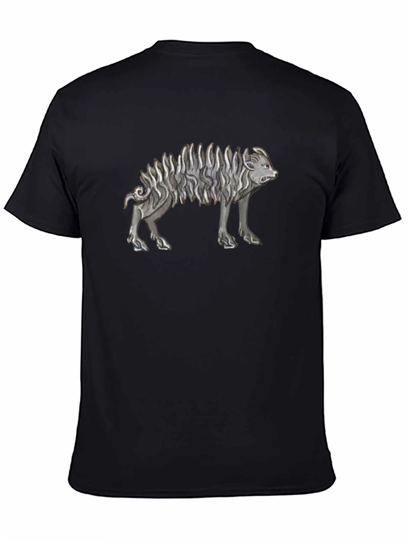 Unique Animal Graphic Black T-Shirt