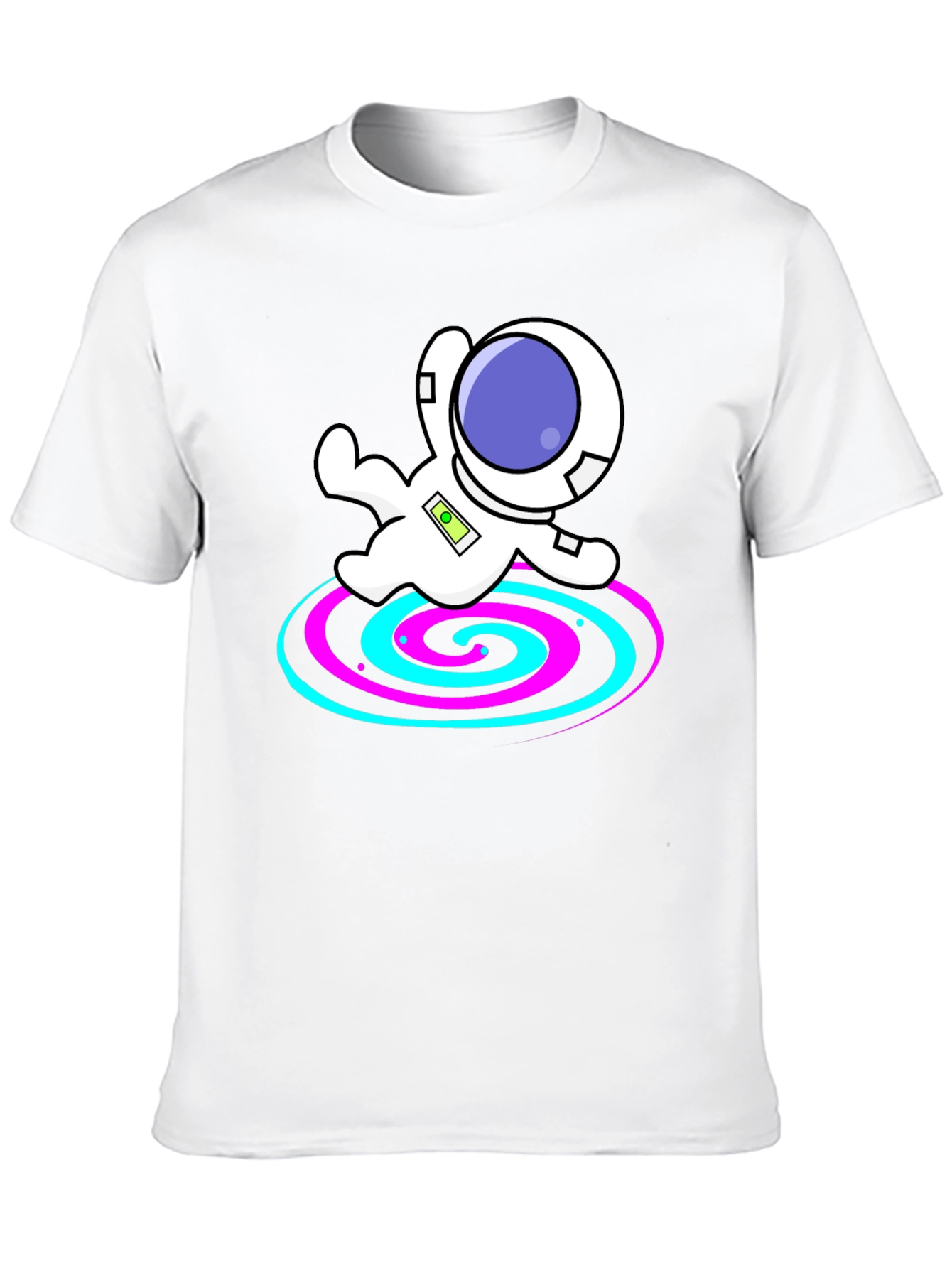Astronaut Spiral Graphic Tee - Black Cotton Blend