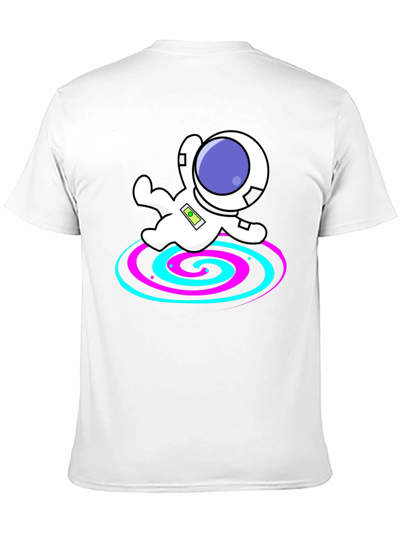 Astronaut Spiral Graphic Tee - Black Cotton Blend