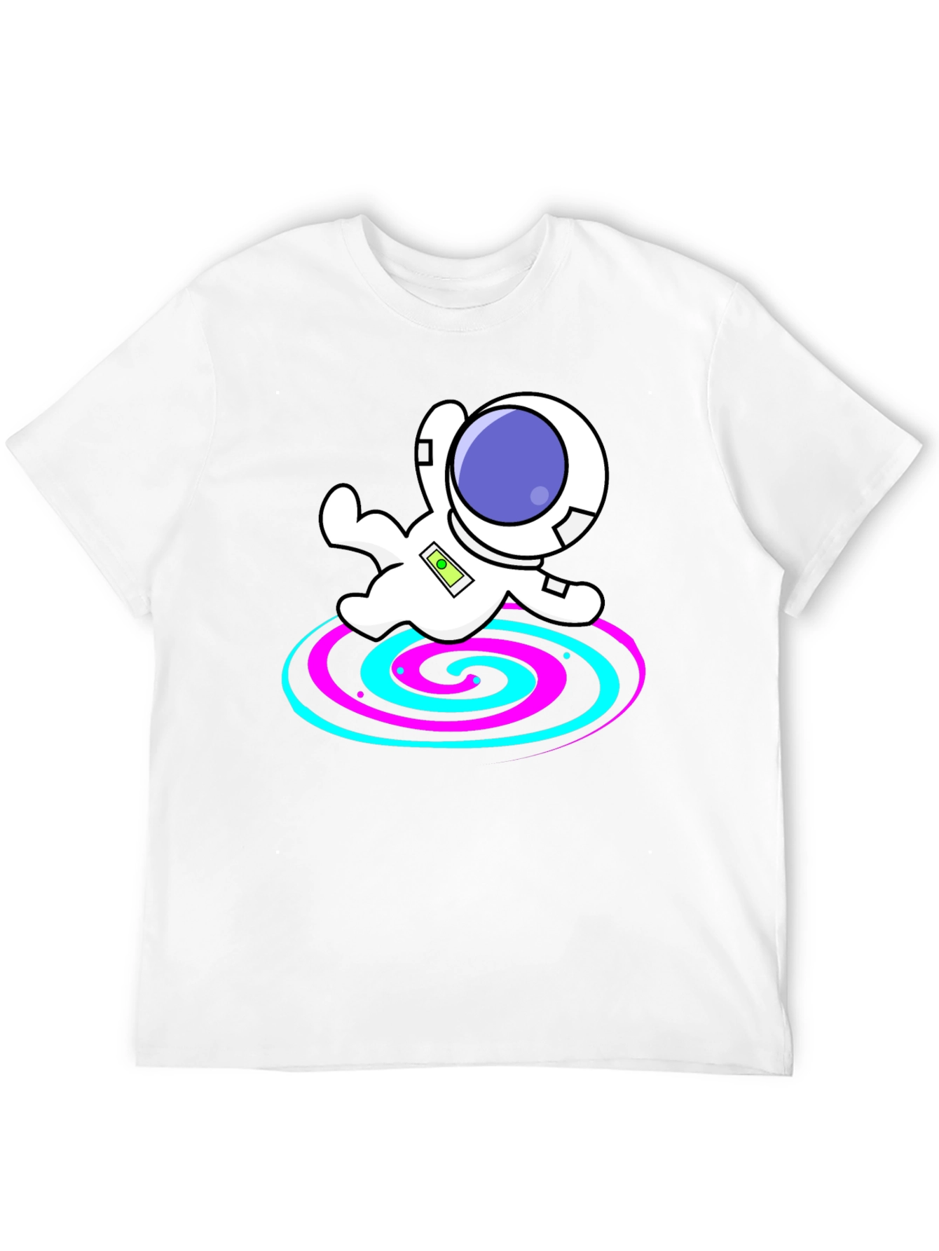 Astronaut Spiral Graphic Tee - Black Cotton Blend