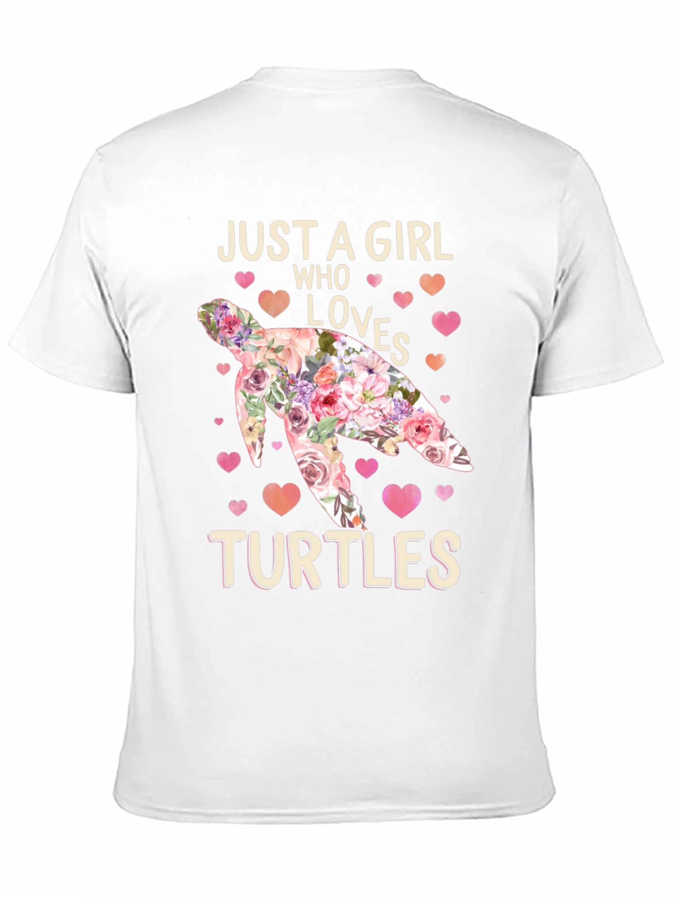 Just A Girl Who Loves Turtles Floral T-Shirt