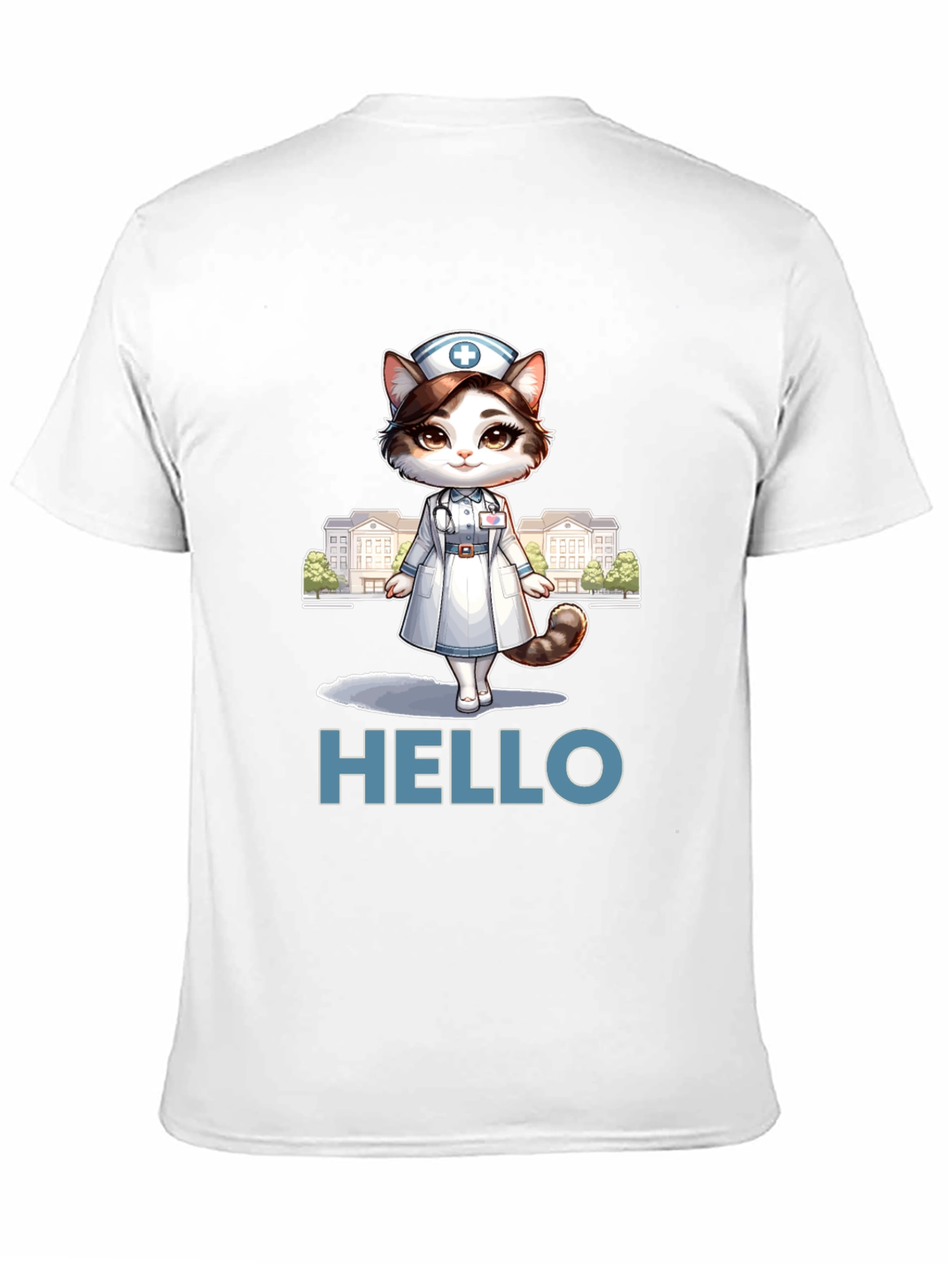 Nurse Cat T-Shirt - Hello Feline Medical Cute Tee