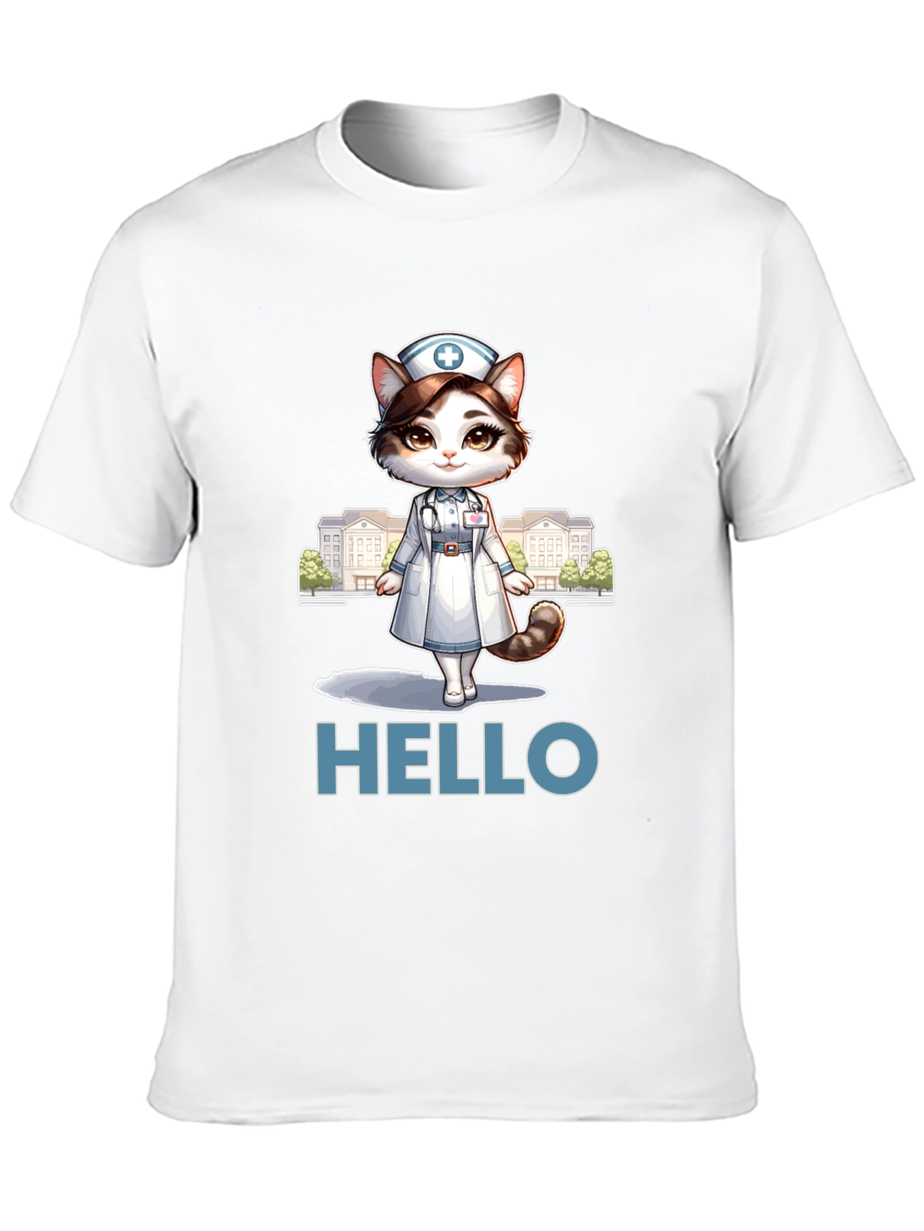 Nurse Cat T-Shirt - Hello Feline Medical Cute Tee