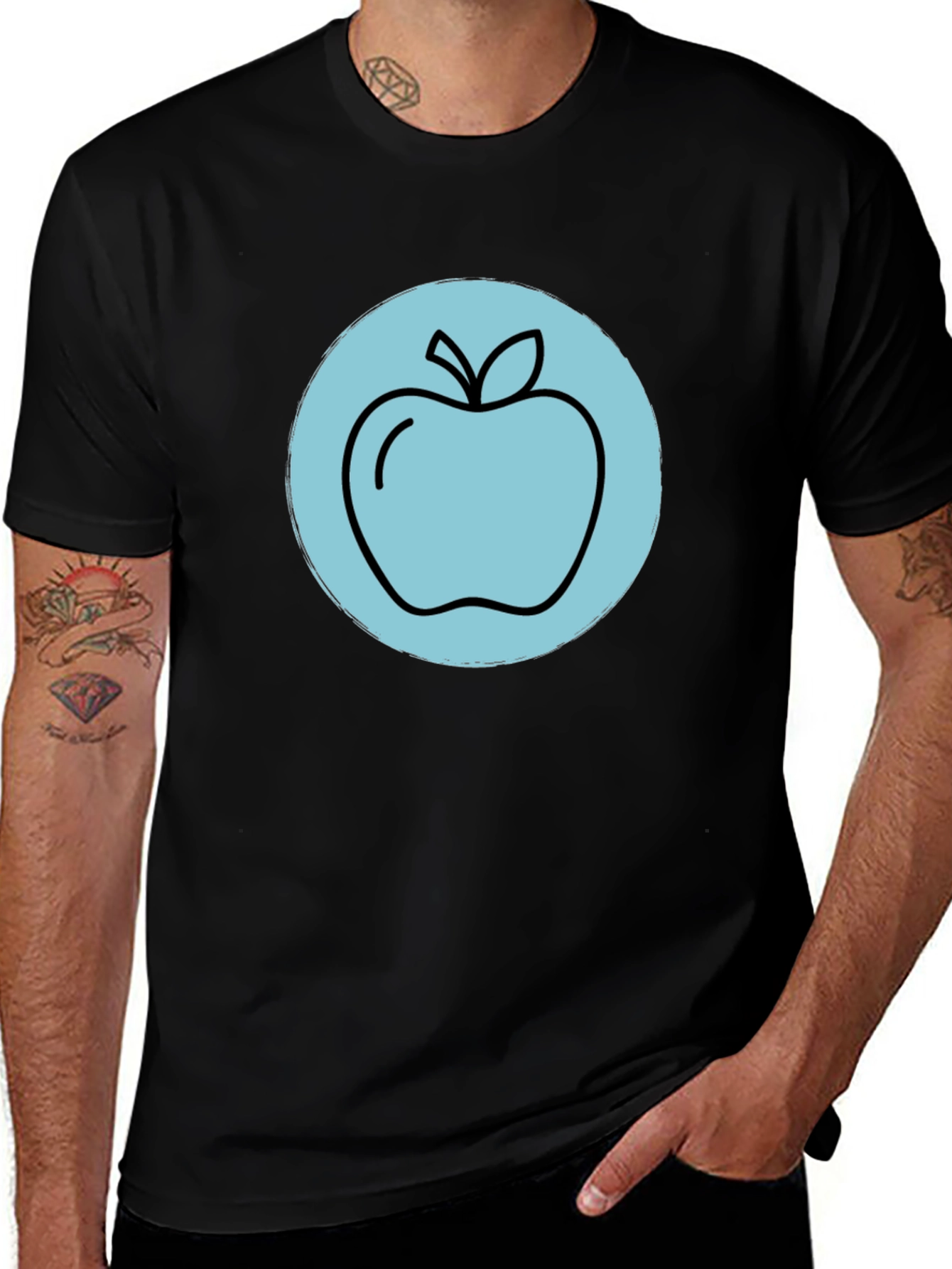 Apple Graphic Black T-Shirt