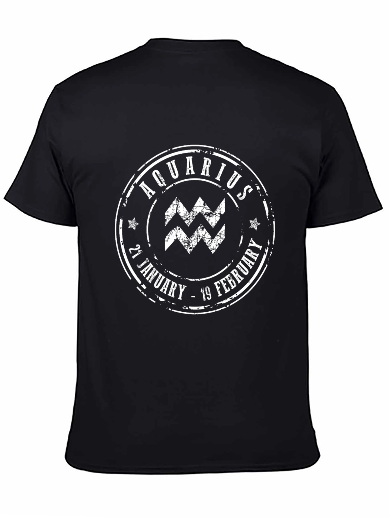 Aquarius Zodiac Sign Black T-Shirt