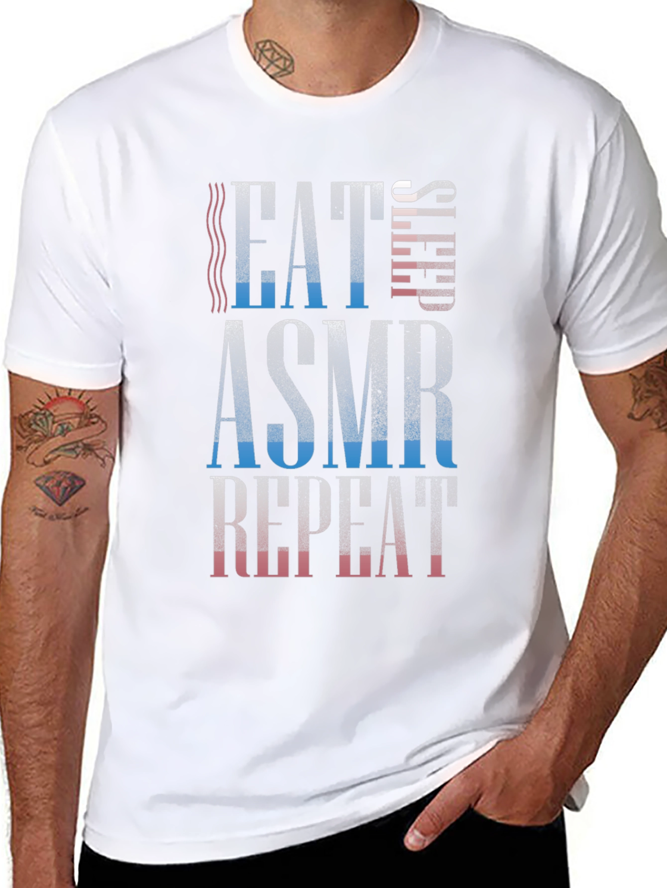 Eat Sleep ASMR Repeat Black T-Shirt