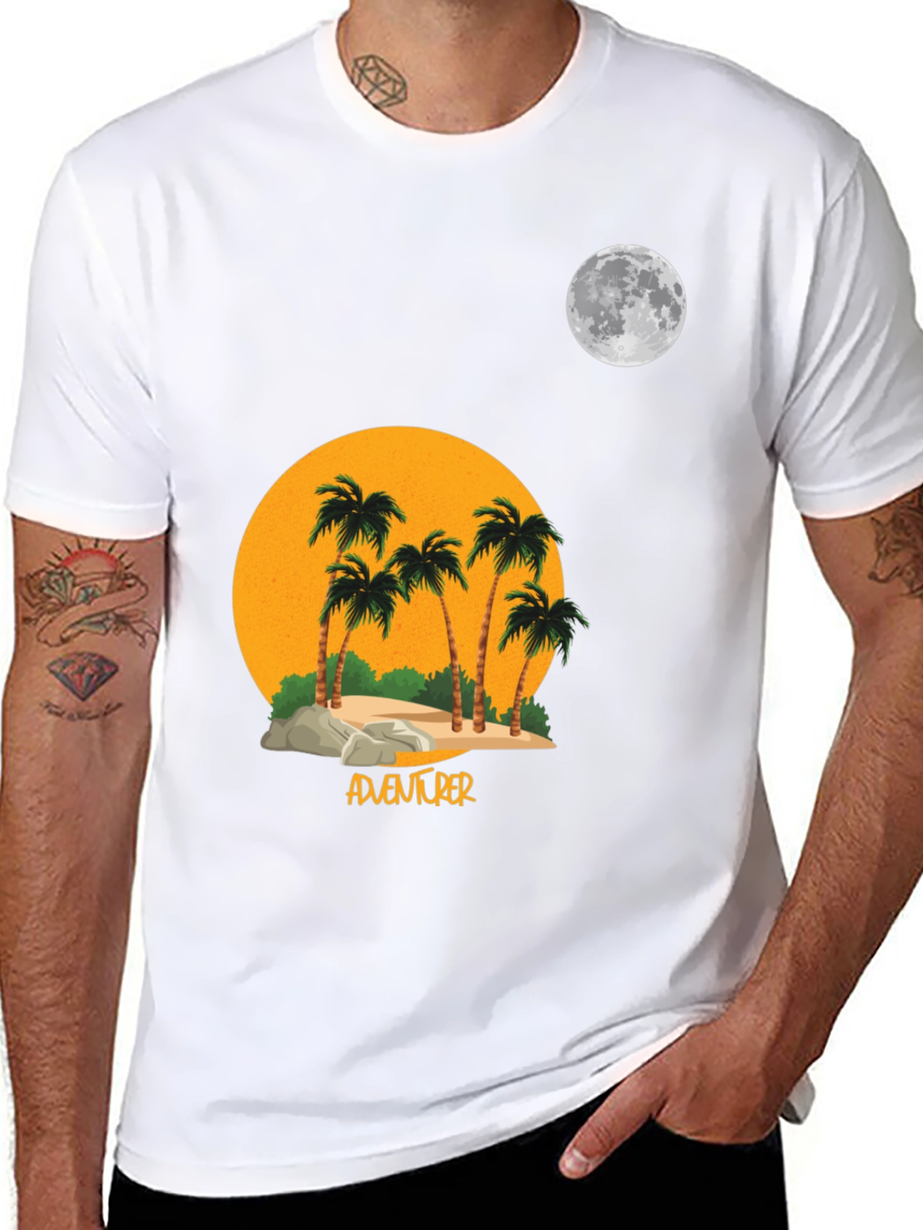 Adventurer Palm Tree Moon Graphic T-Shirt
