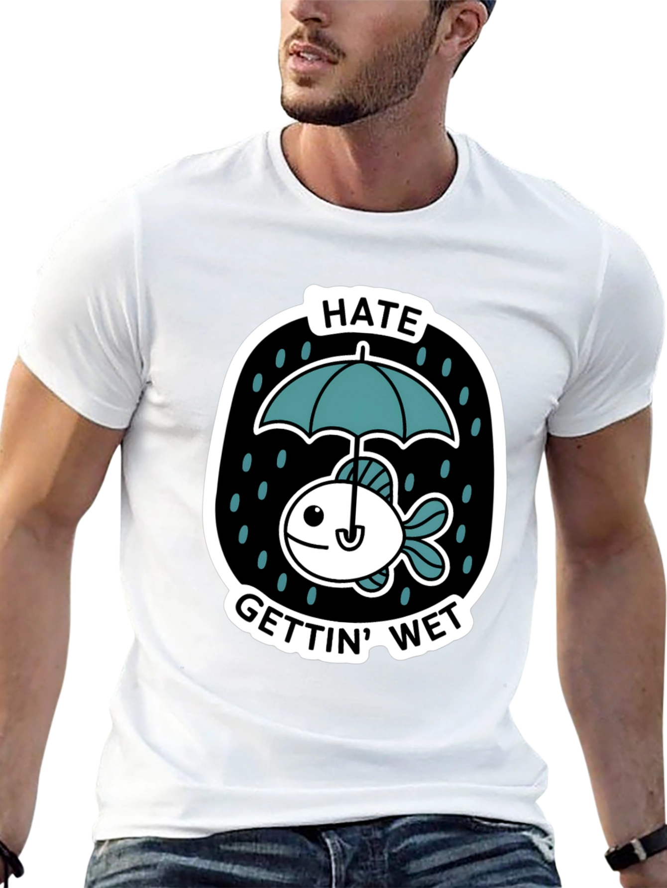 Funny Fish Hates Getting Wet Graphic Tee