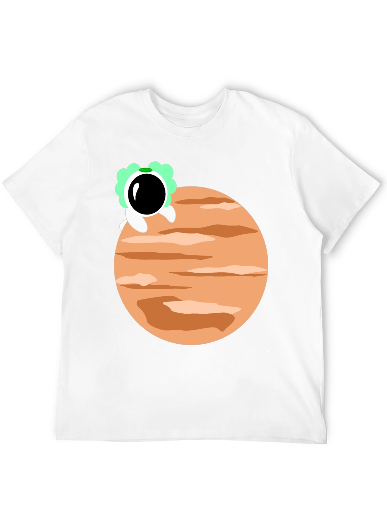 Astronaut Planet Graphic Tee - Trendy Black T-Shirt