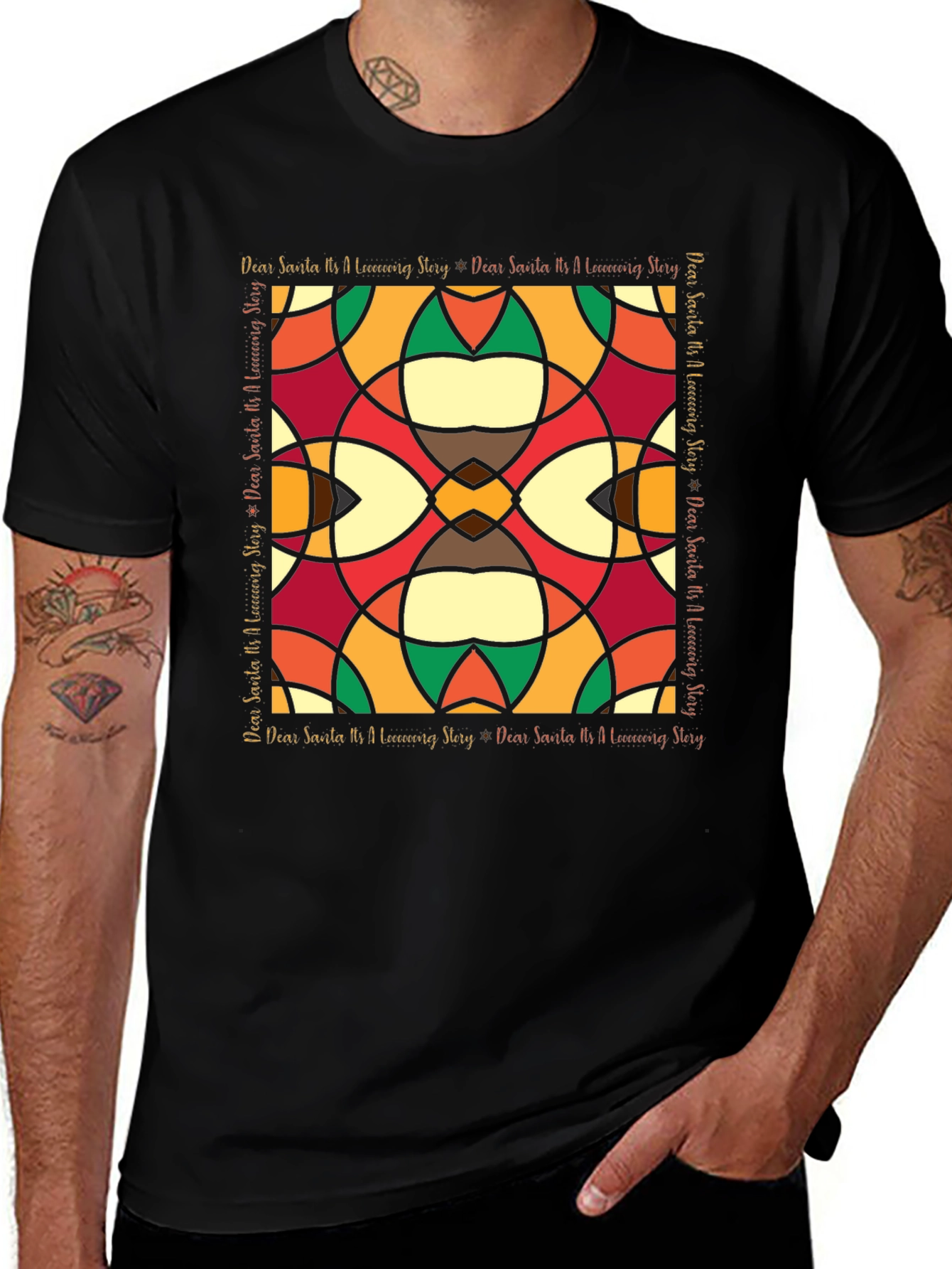 Abstract Stained-Glass Style Graphic Tee