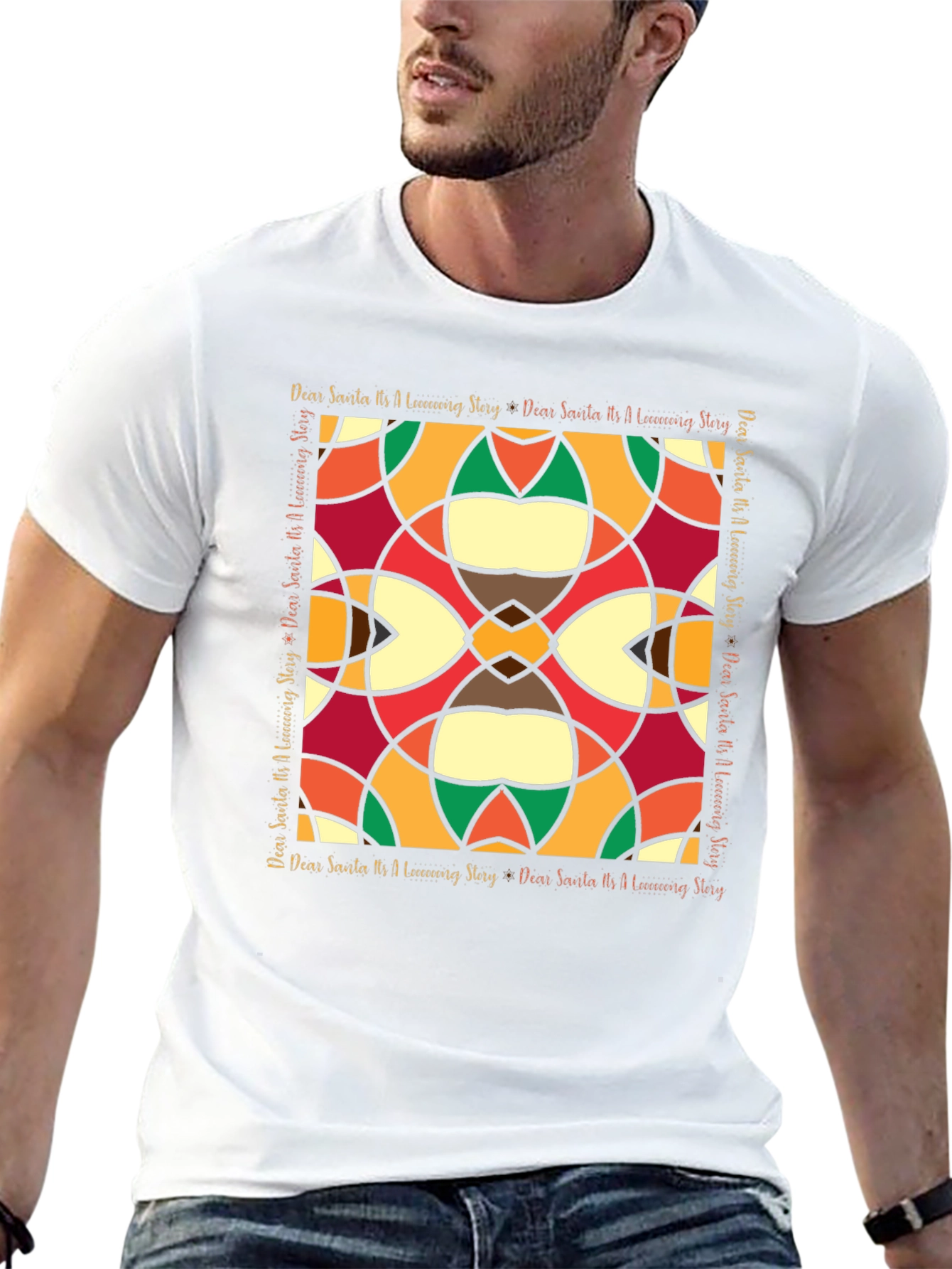Abstract Stained-Glass Style Graphic Tee