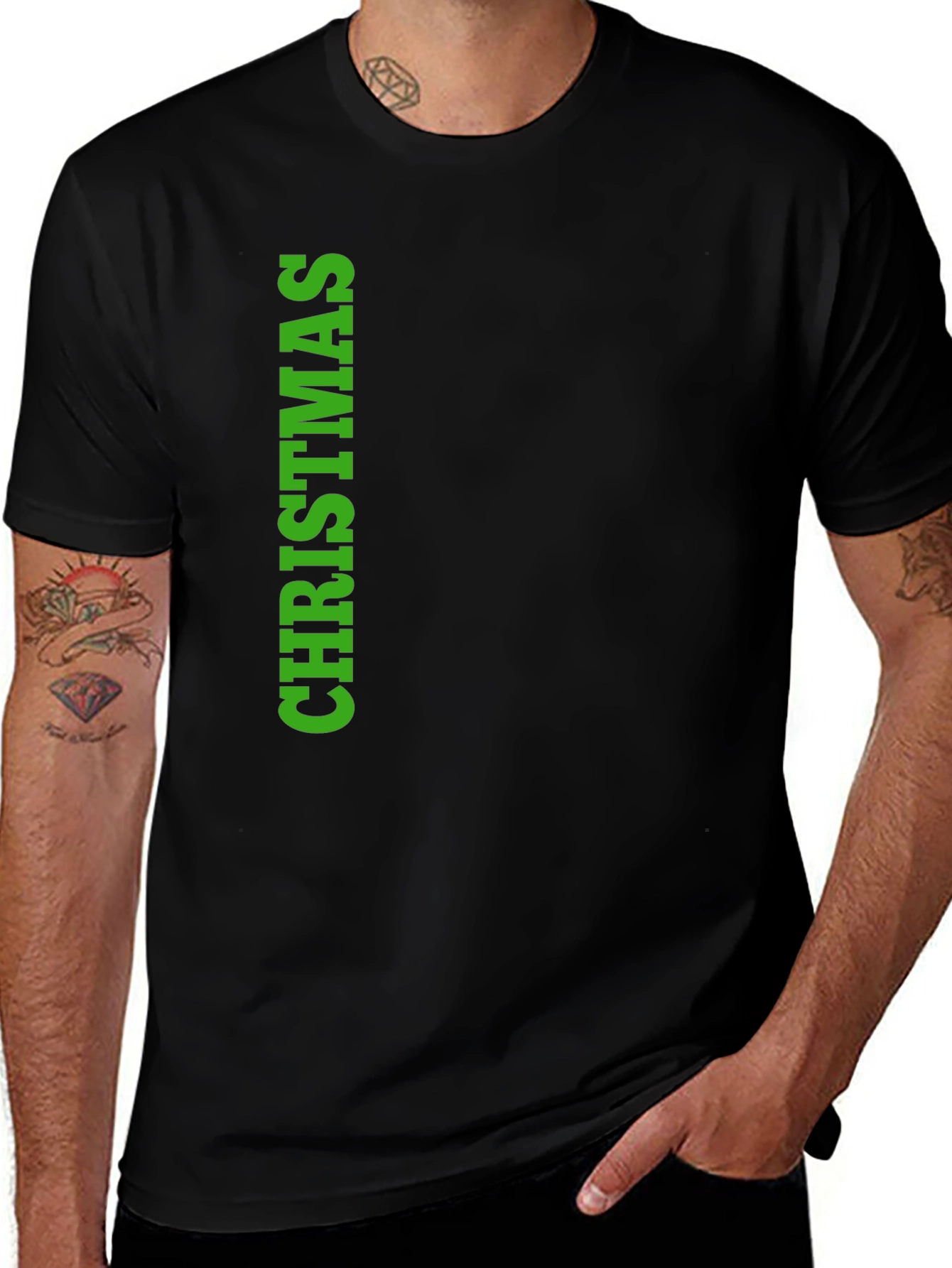 Christmas Graphic Tee - Black Holiday T-Shirt