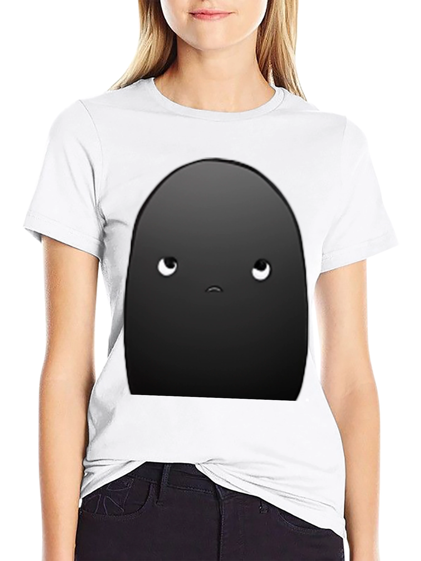 Sad Bean Black T-Shirt - Express Yourself!