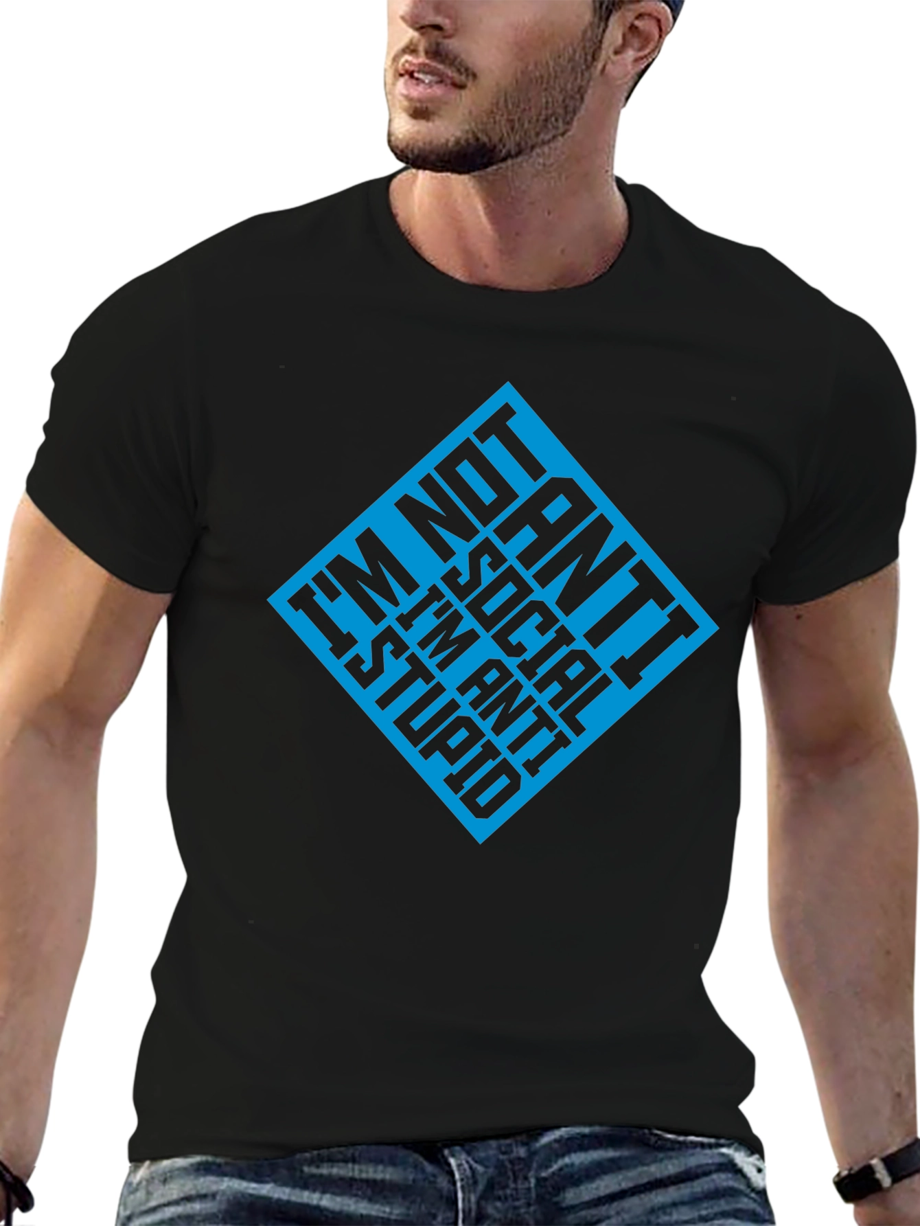 Anti-Social Anti-Stupid Graphic T-Shirt