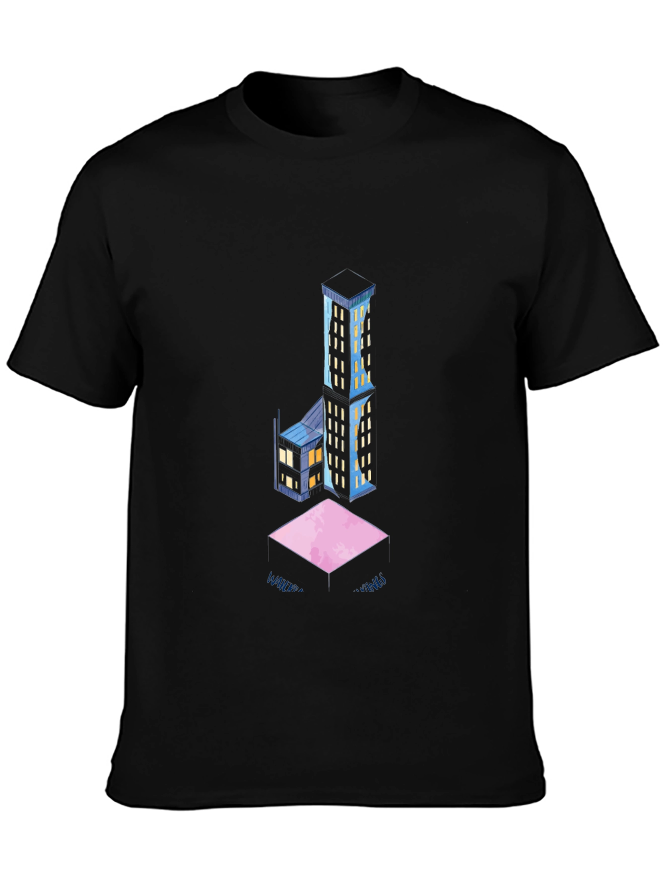 Abstract Cityscape Black T-Shirt