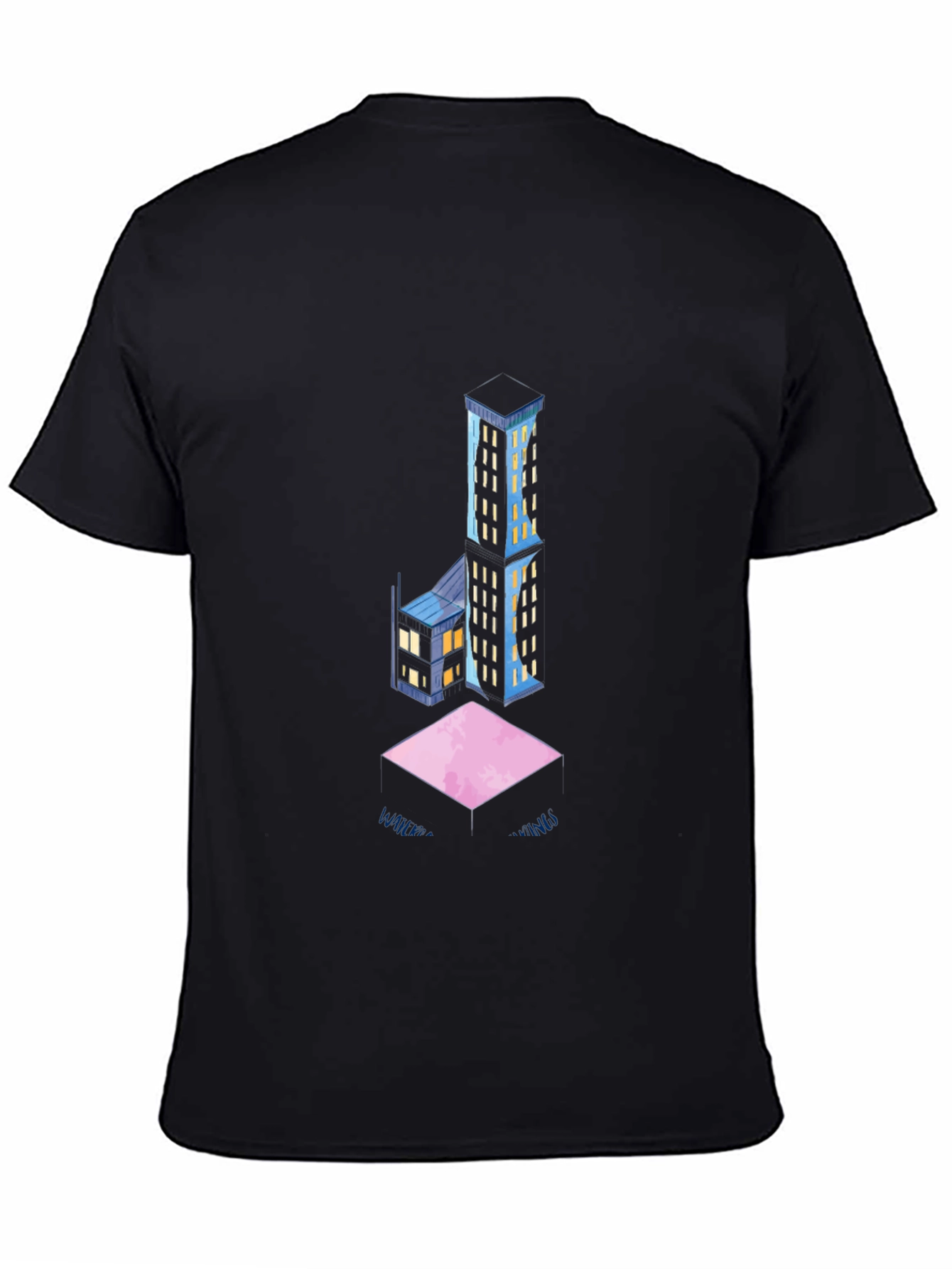 Abstract Cityscape Black T-Shirt