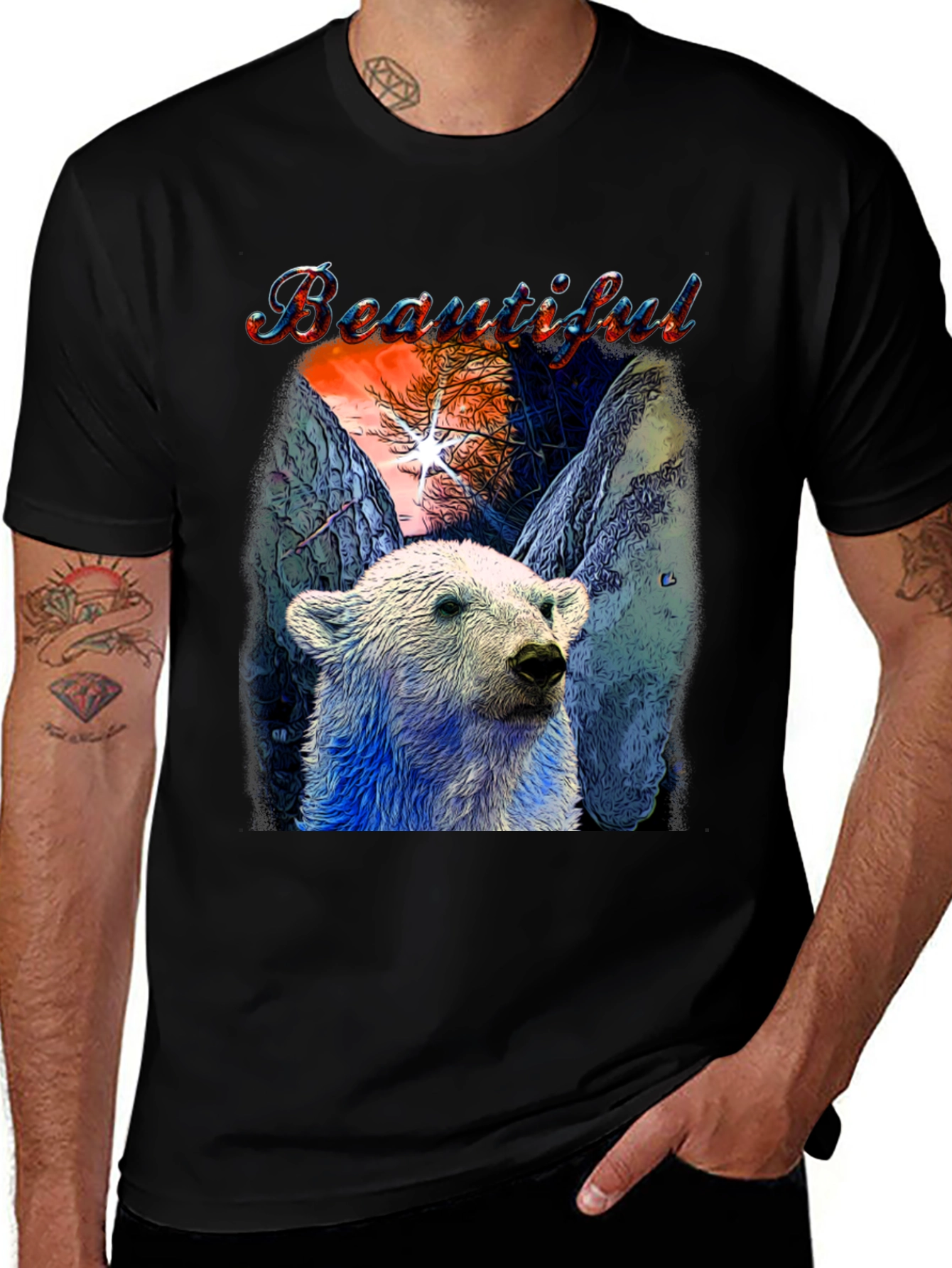 Beautiful Polar Bear Graphic T-Shirt