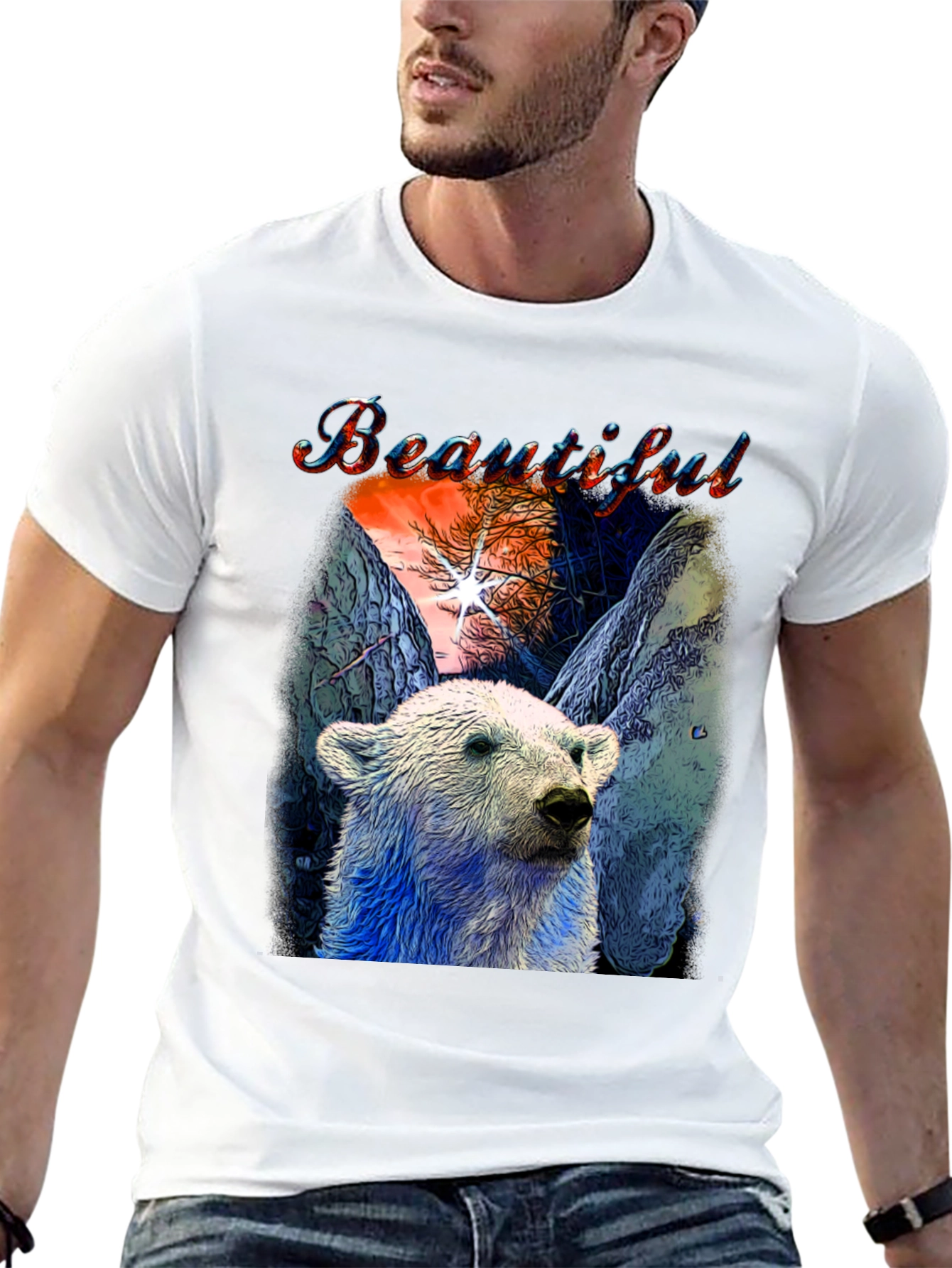 Beautiful Polar Bear Graphic T-Shirt