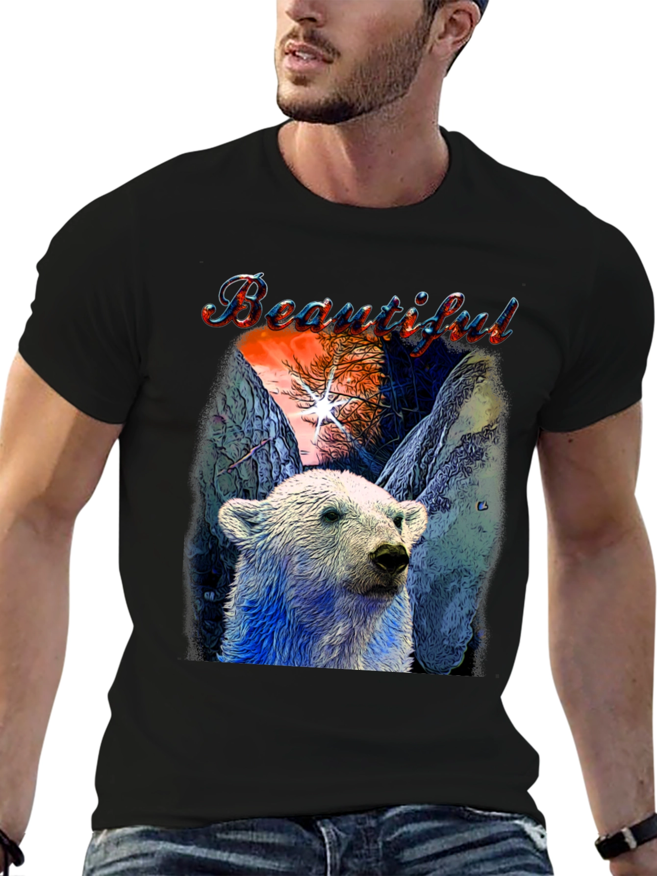 Beautiful Polar Bear Graphic T-Shirt