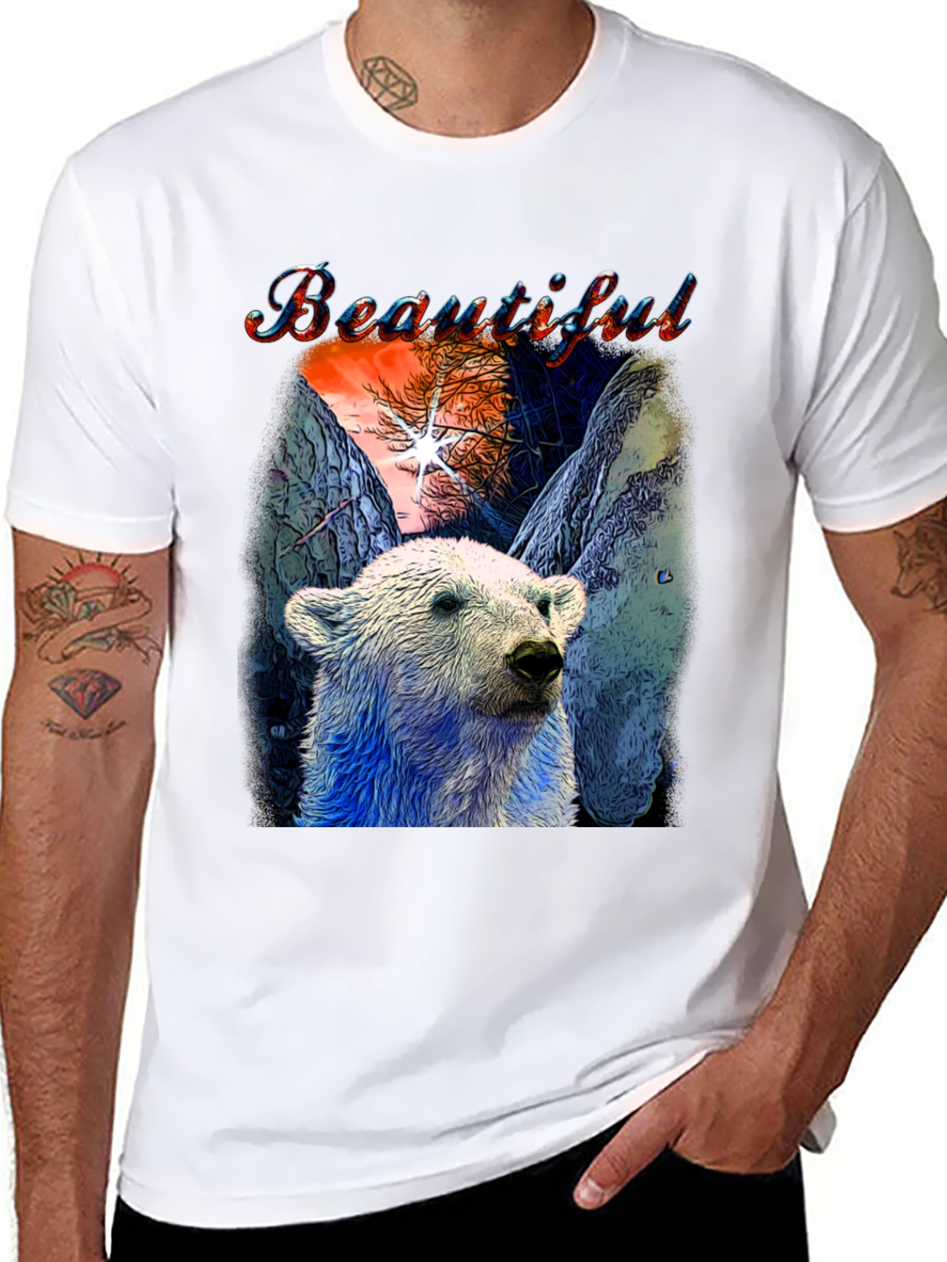 Beautiful Polar Bear Graphic T-Shirt