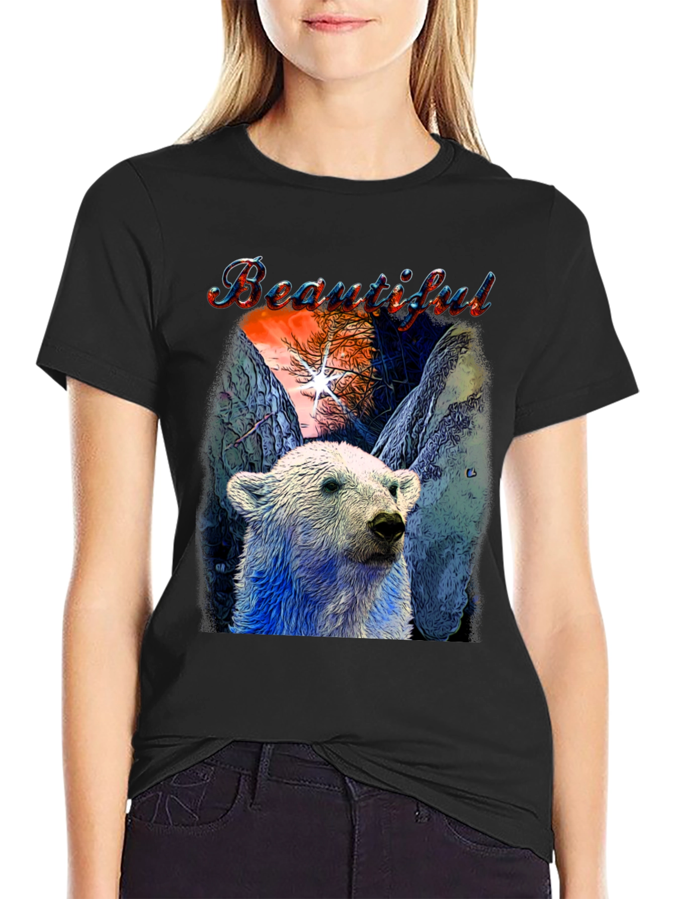 Beautiful Polar Bear Graphic T-Shirt