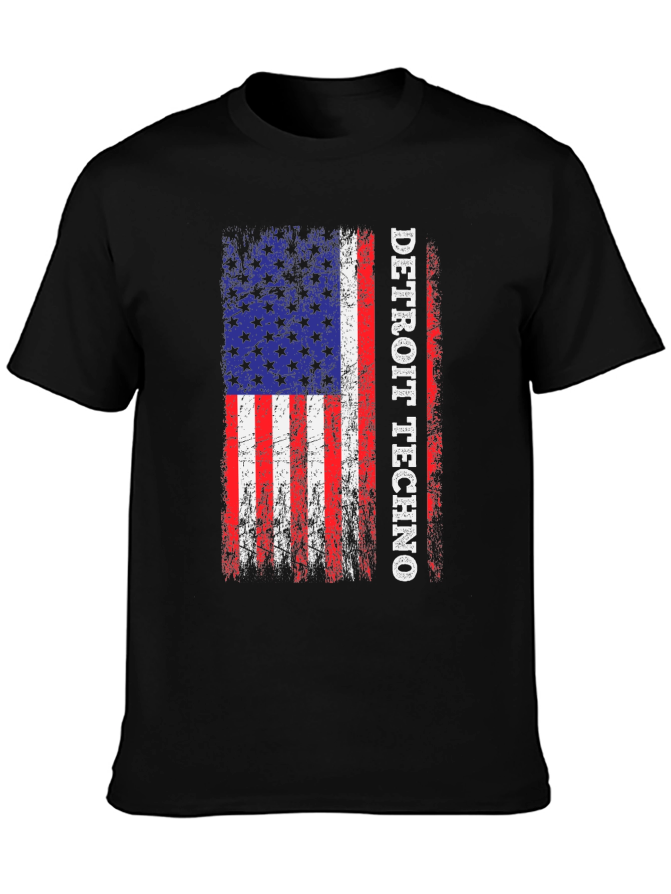 Detroit Techno American Flag Graphic T-Shirt
