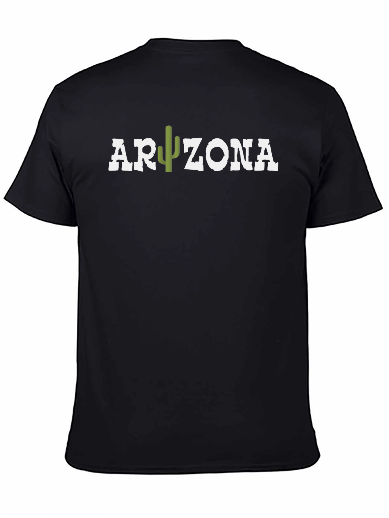 Arizona Cactus Graphic Print Black T-Shirt