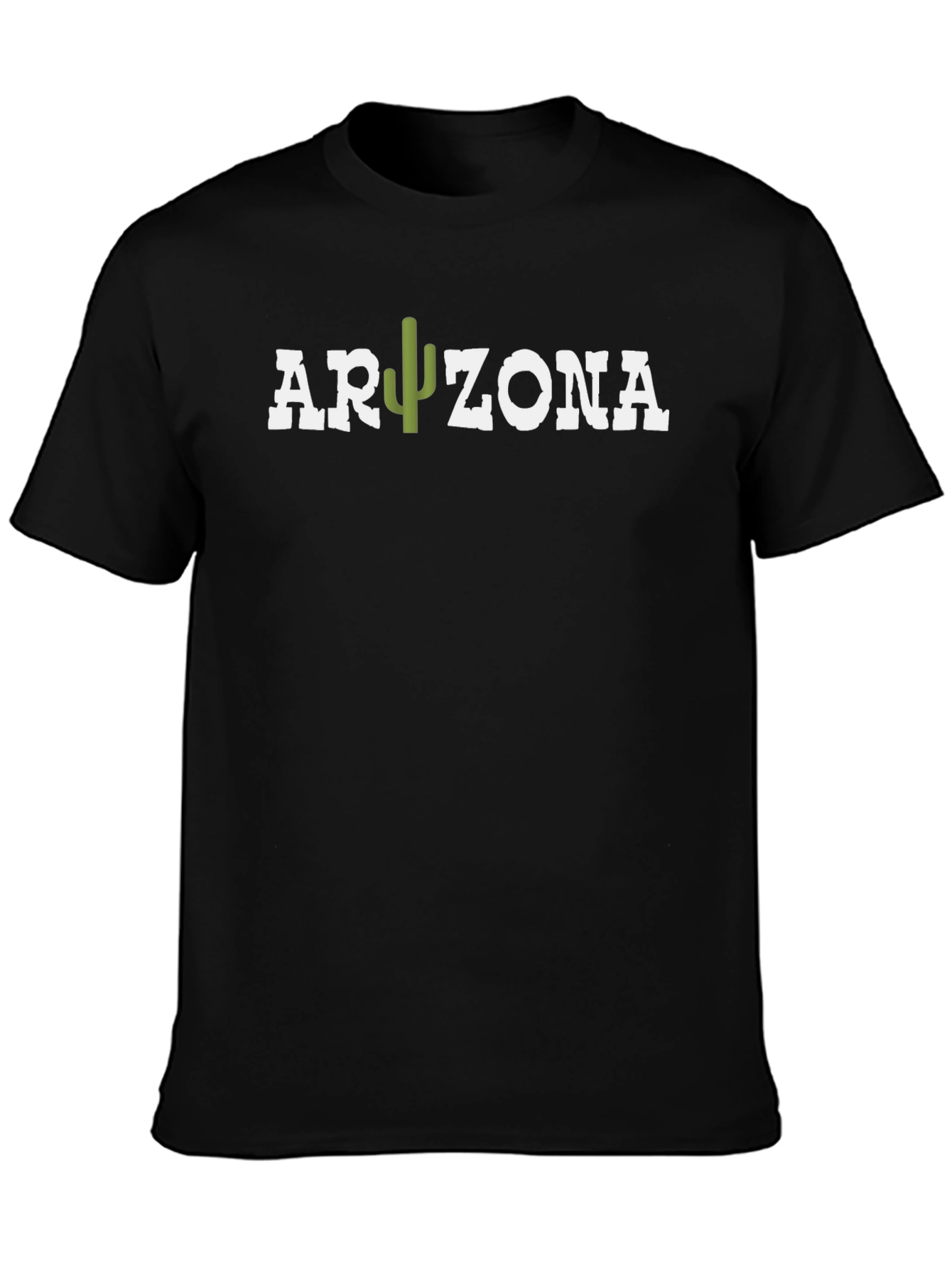 Arizona Cactus Graphic Print Black T-Shirt