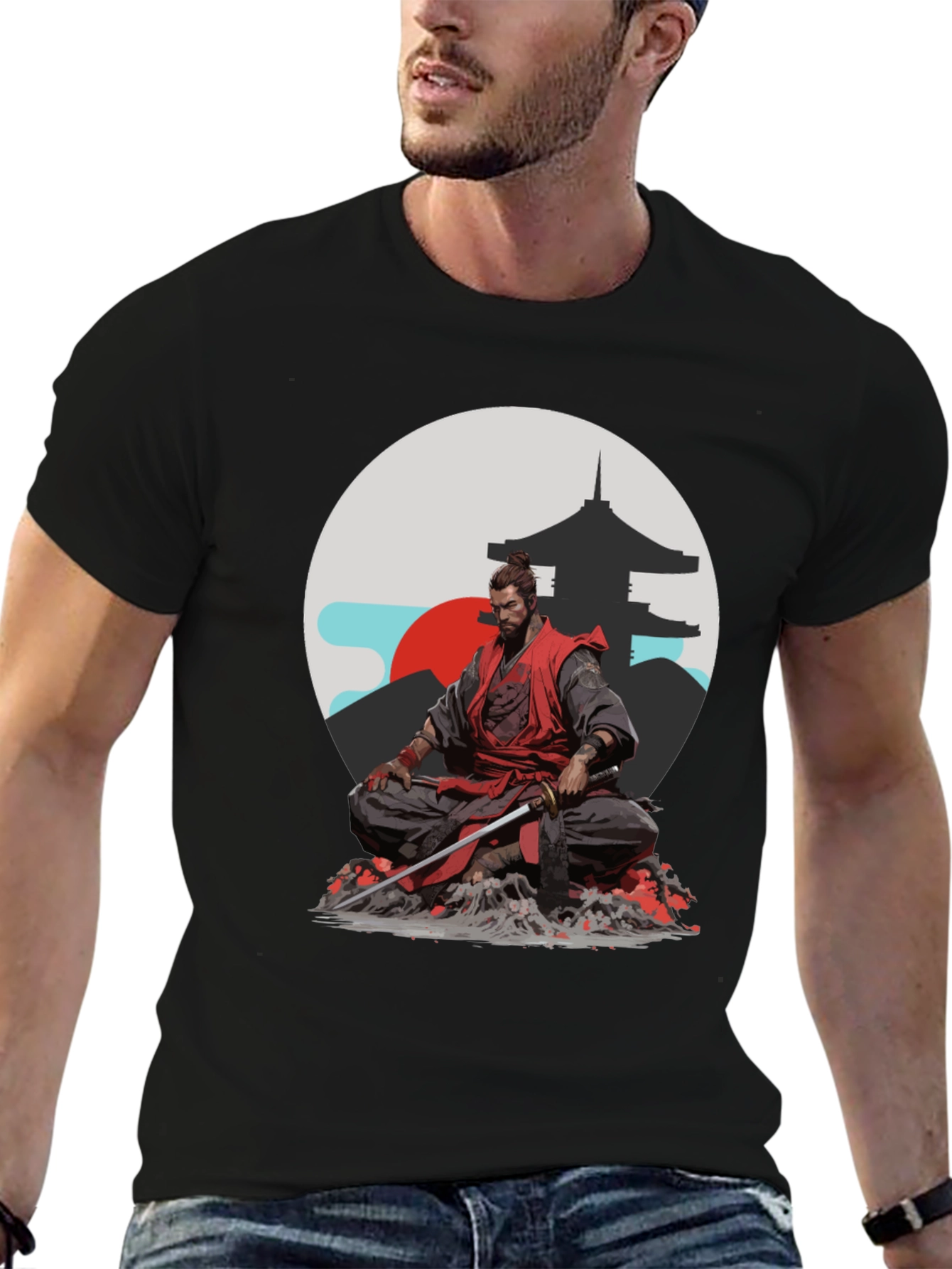 Samurai Graphic Tee - Japanese Warrior Style
