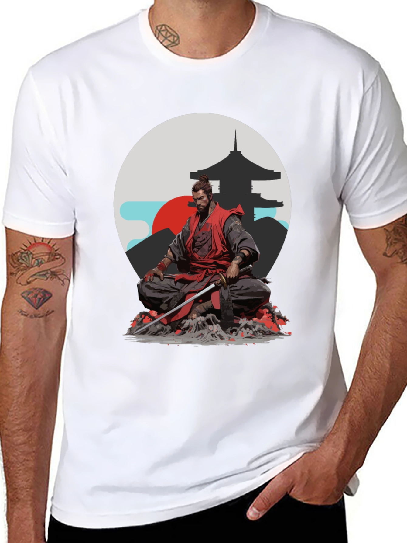 Samurai Graphic Tee - Japanese Warrior Style