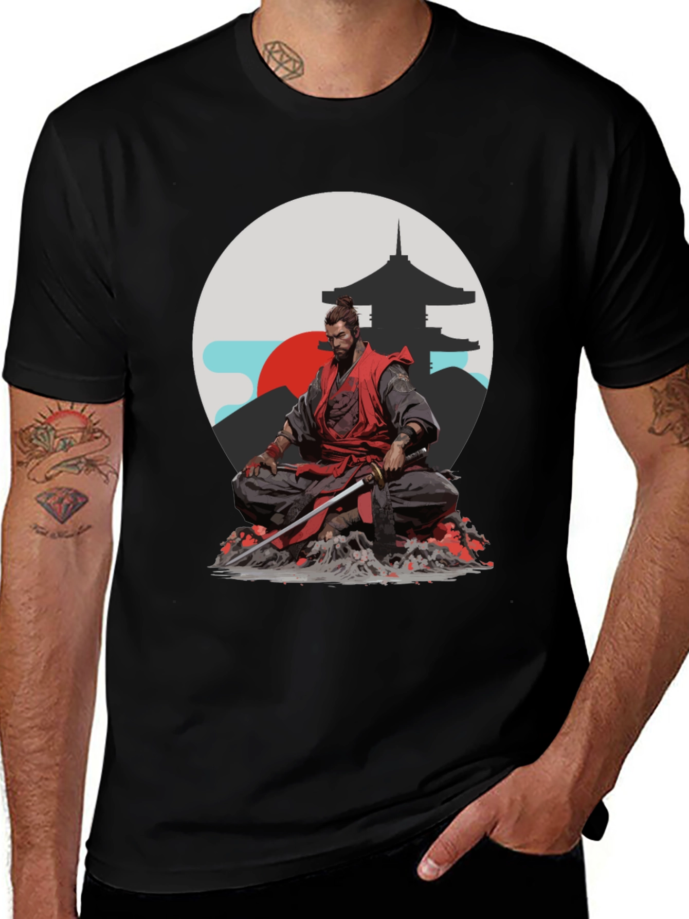Samurai Graphic Tee - Japanese Warrior Style