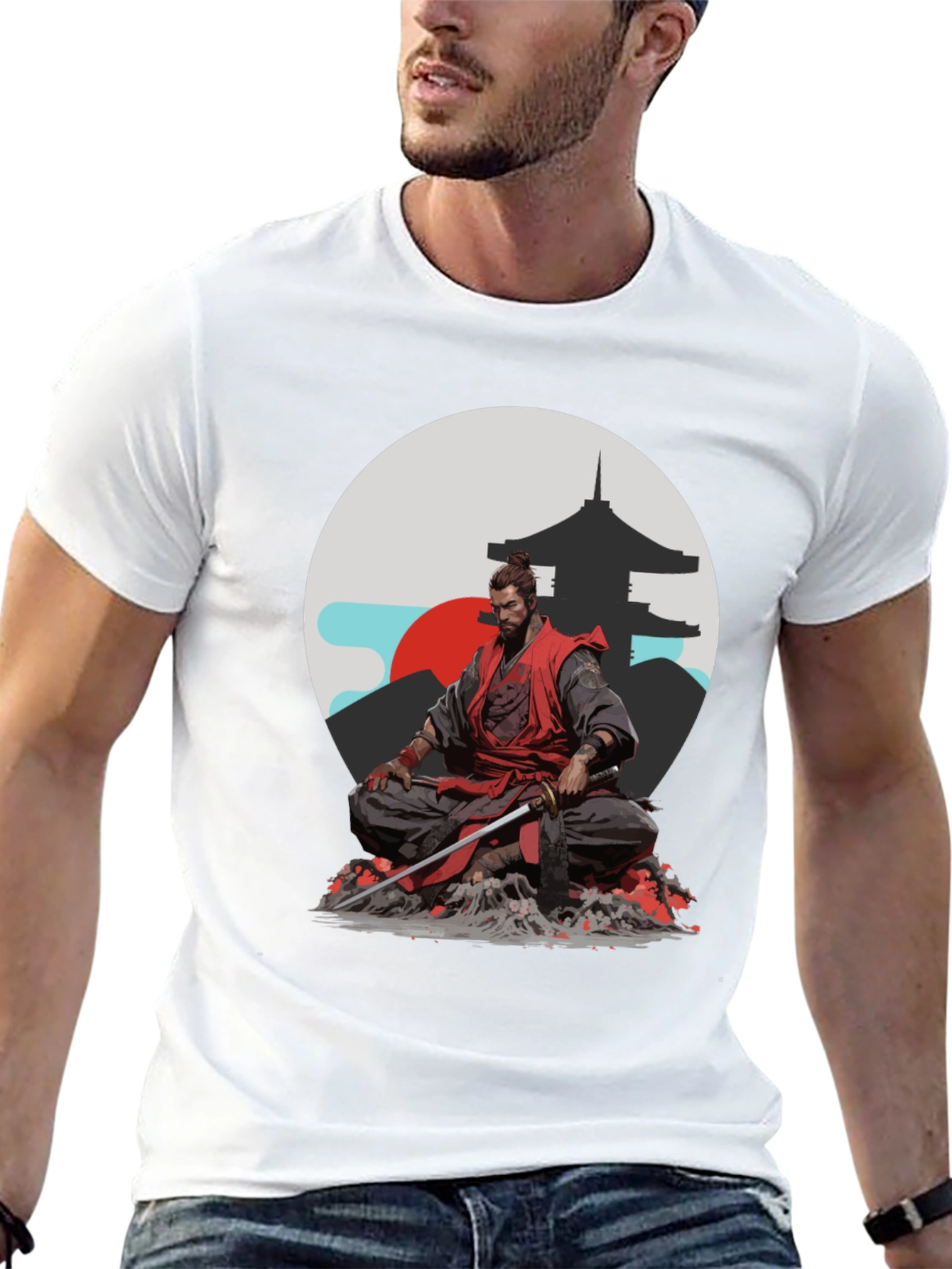 Samurai Graphic Tee - Japanese Warrior Style