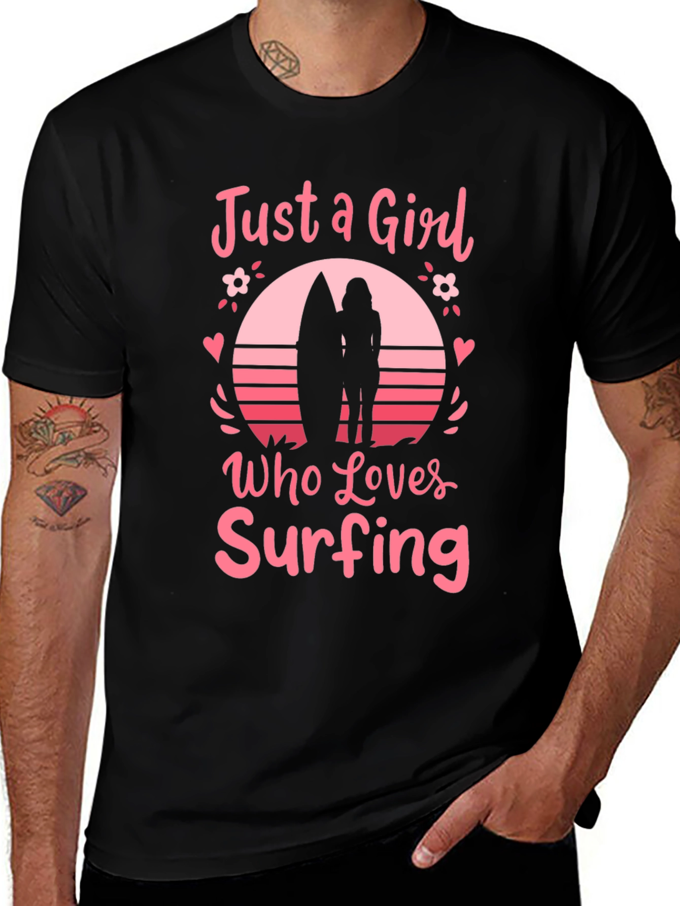 Just A Girl Who Loves Surfing Graphic Tee