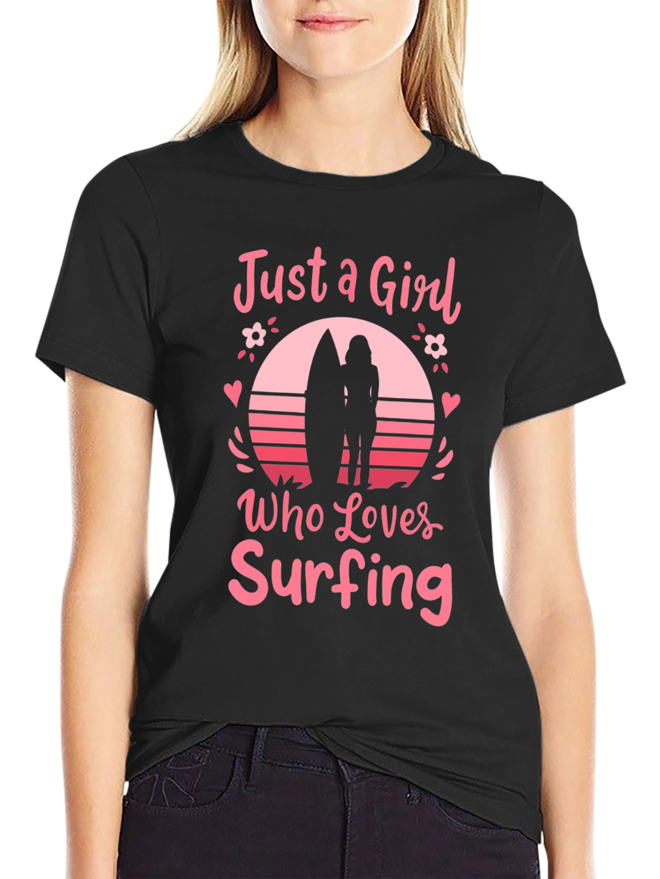 Just A Girl Who Loves Surfing Graphic Tee