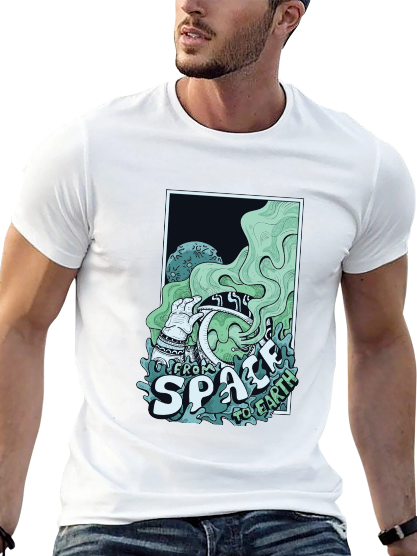 Space to Earth Graphic Tee - Black