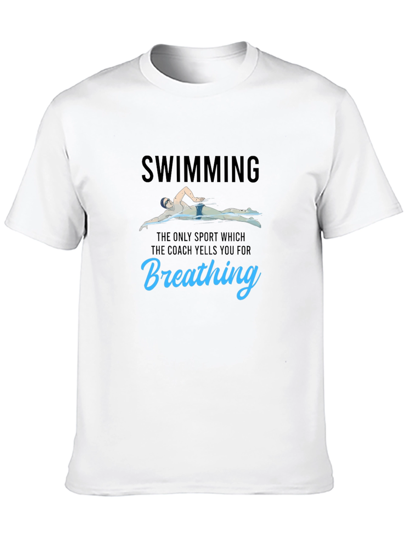 Funny Swimming T-Shirt - Breathing Pun Tee
