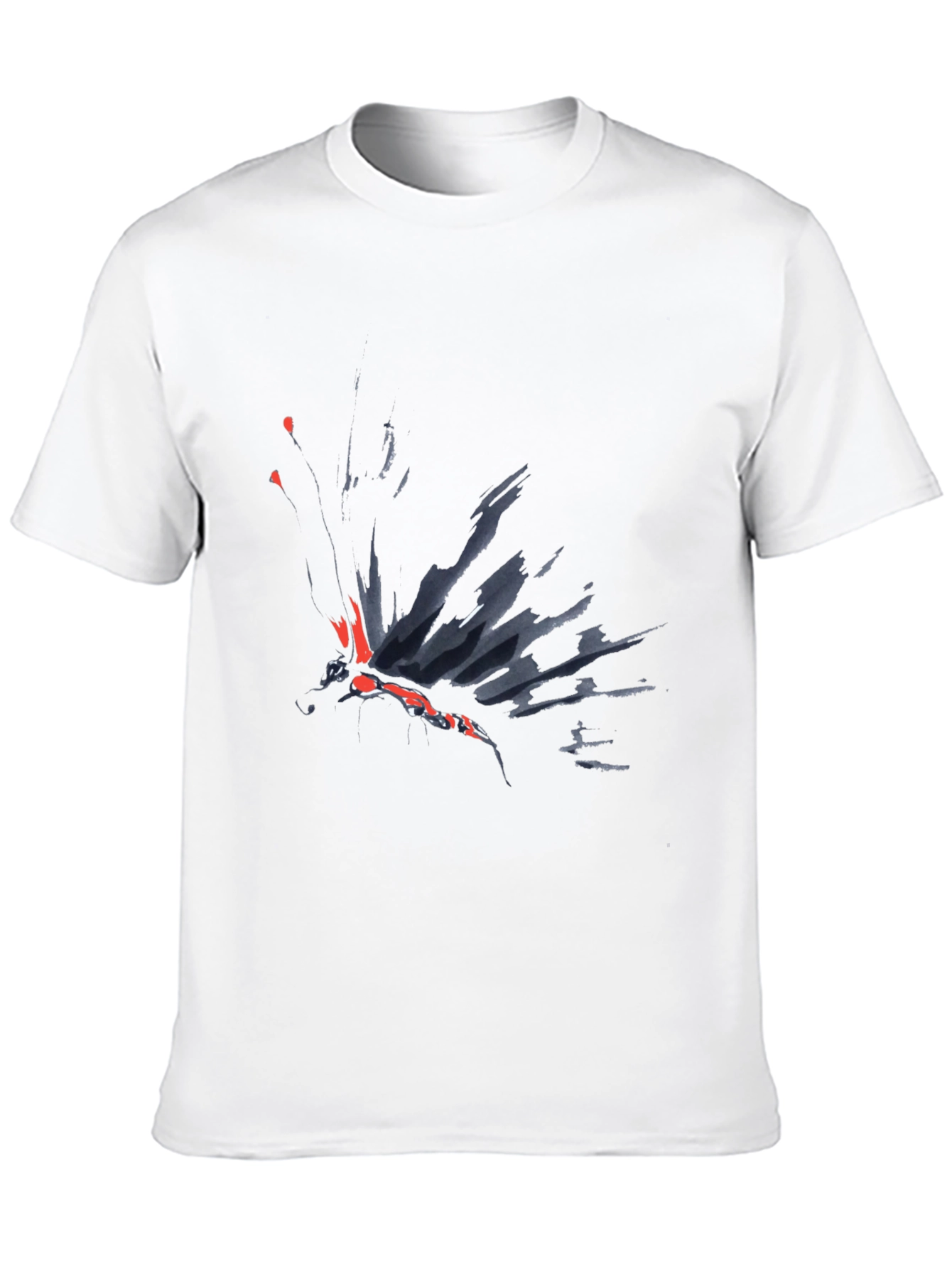 Abstract Butterfly Graphic Black T-Shirt