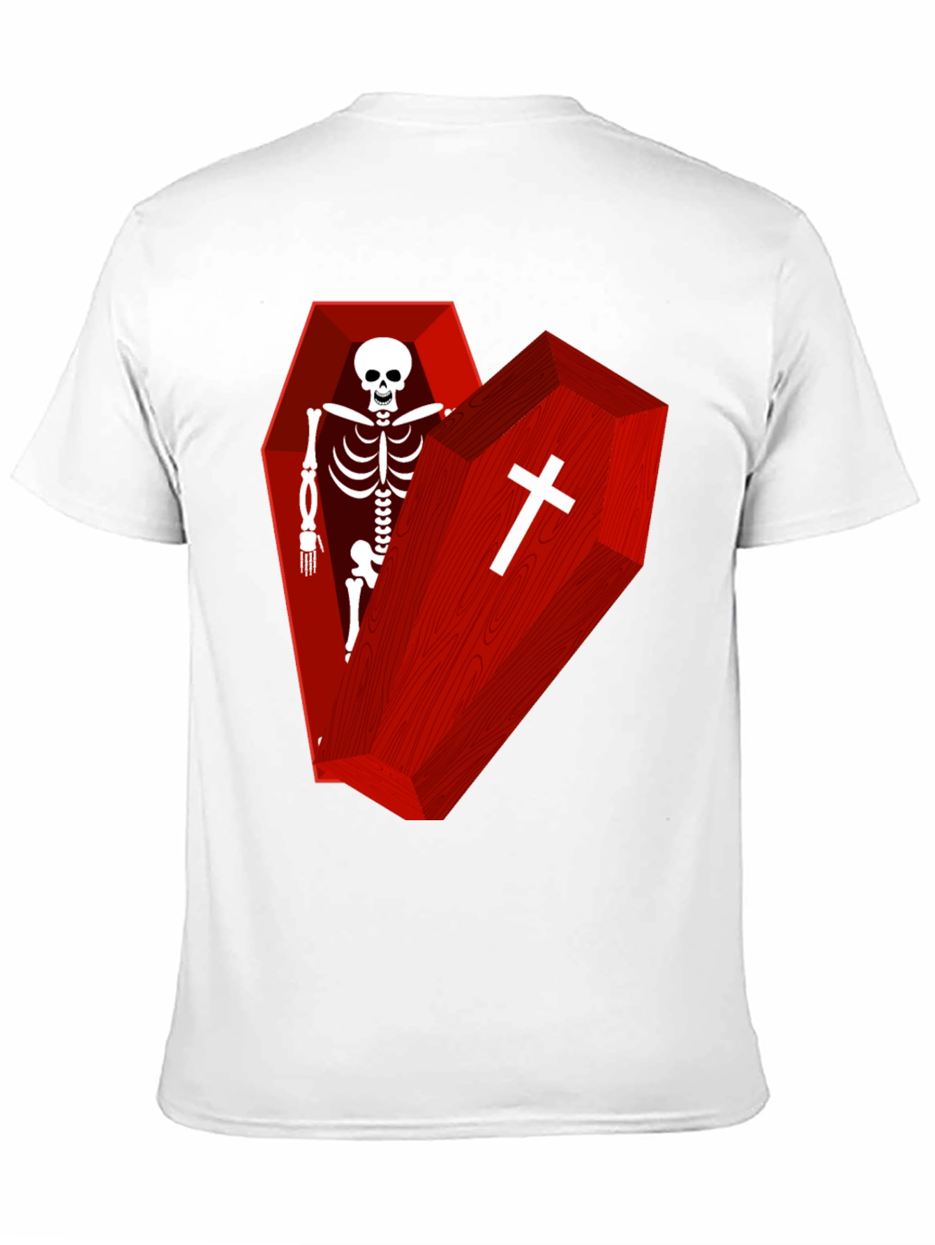 Coffin Skeleton Graphic Tee - Gothic Style T-Shirt