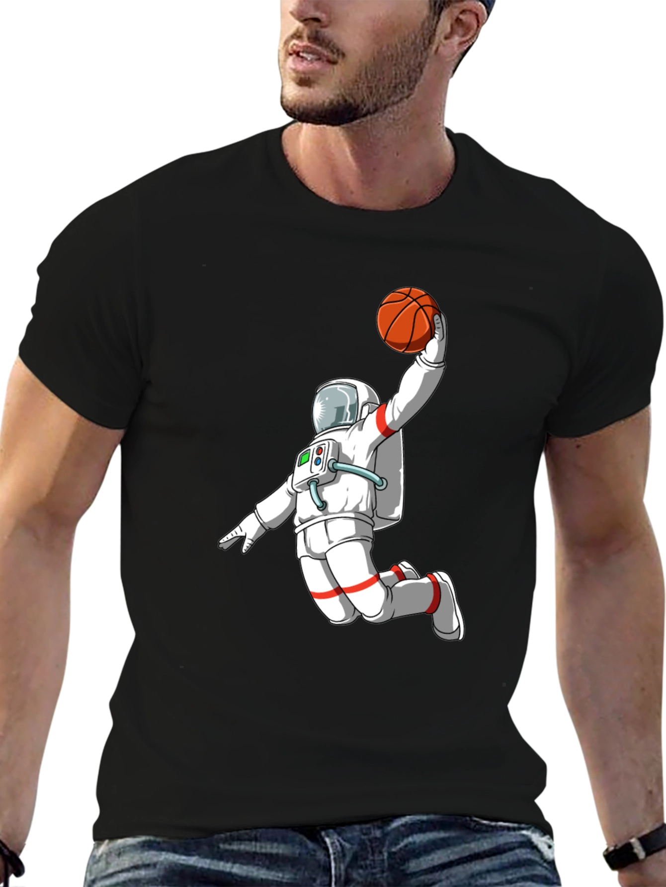Astronaut Slam Dunk Graphic T-Shirt