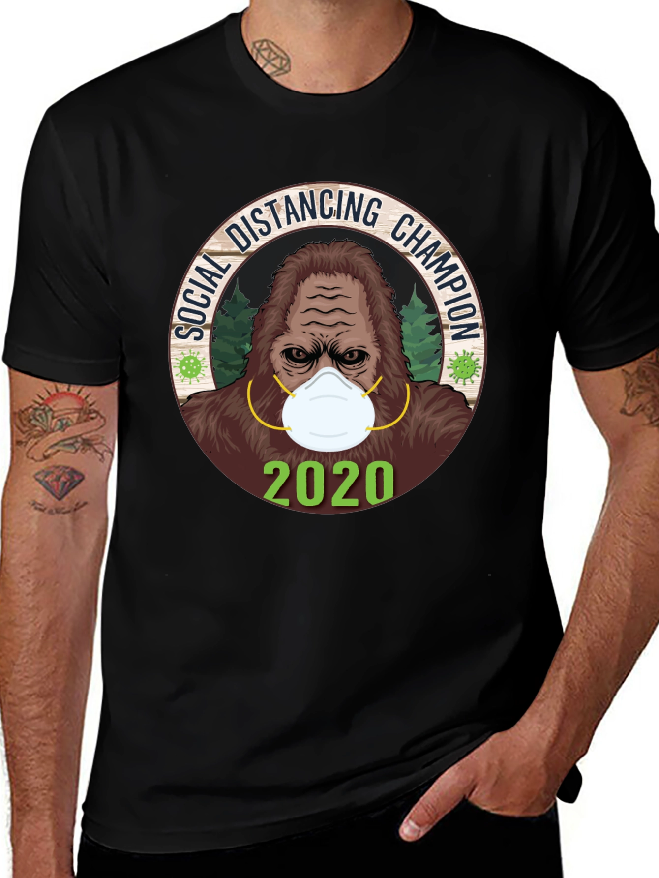 Social Distancing Champion Tee - 2020 Bigfoot Mask