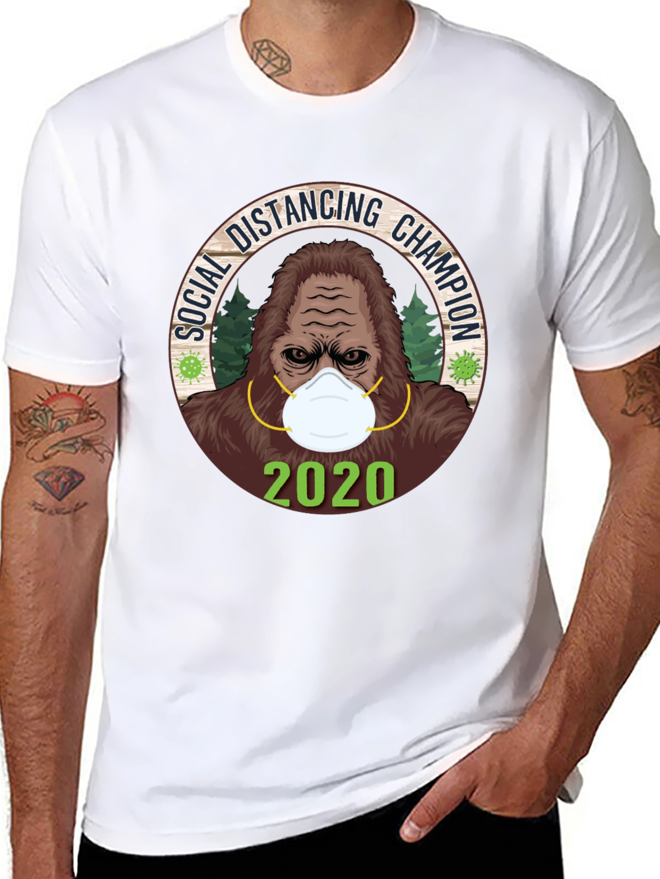 Social Distancing Champion Tee - 2020 Bigfoot Mask