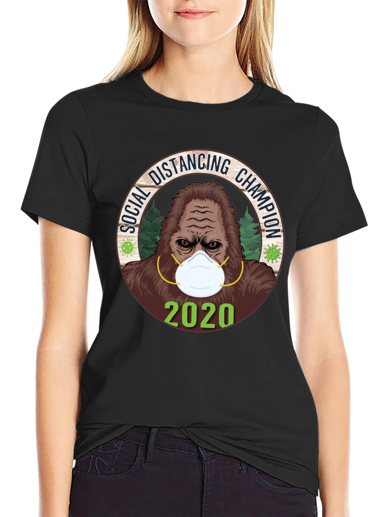Social Distancing Champion Tee - 2020 Bigfoot Mask