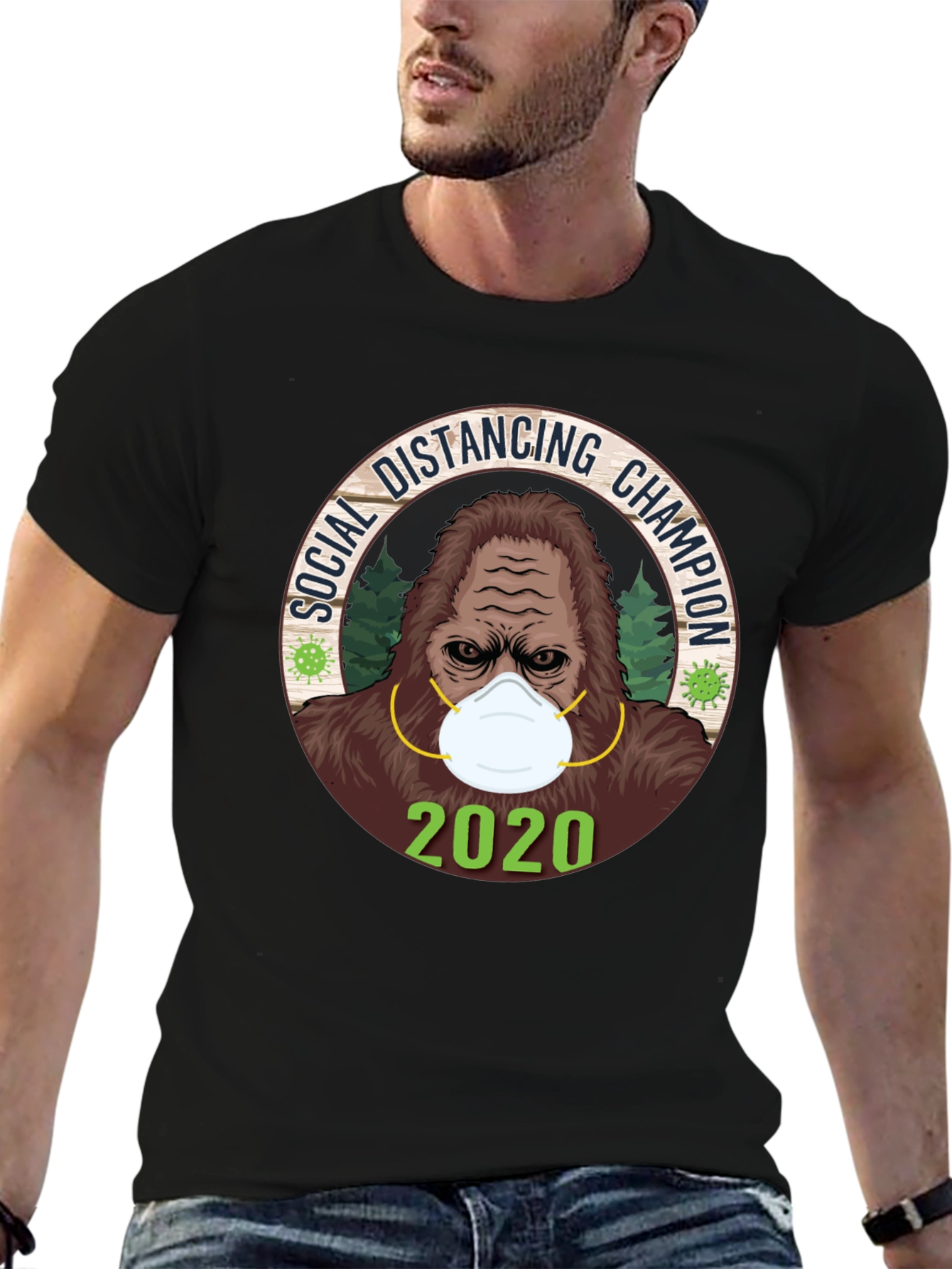 Social Distancing Champion Tee - 2020 Bigfoot Mask